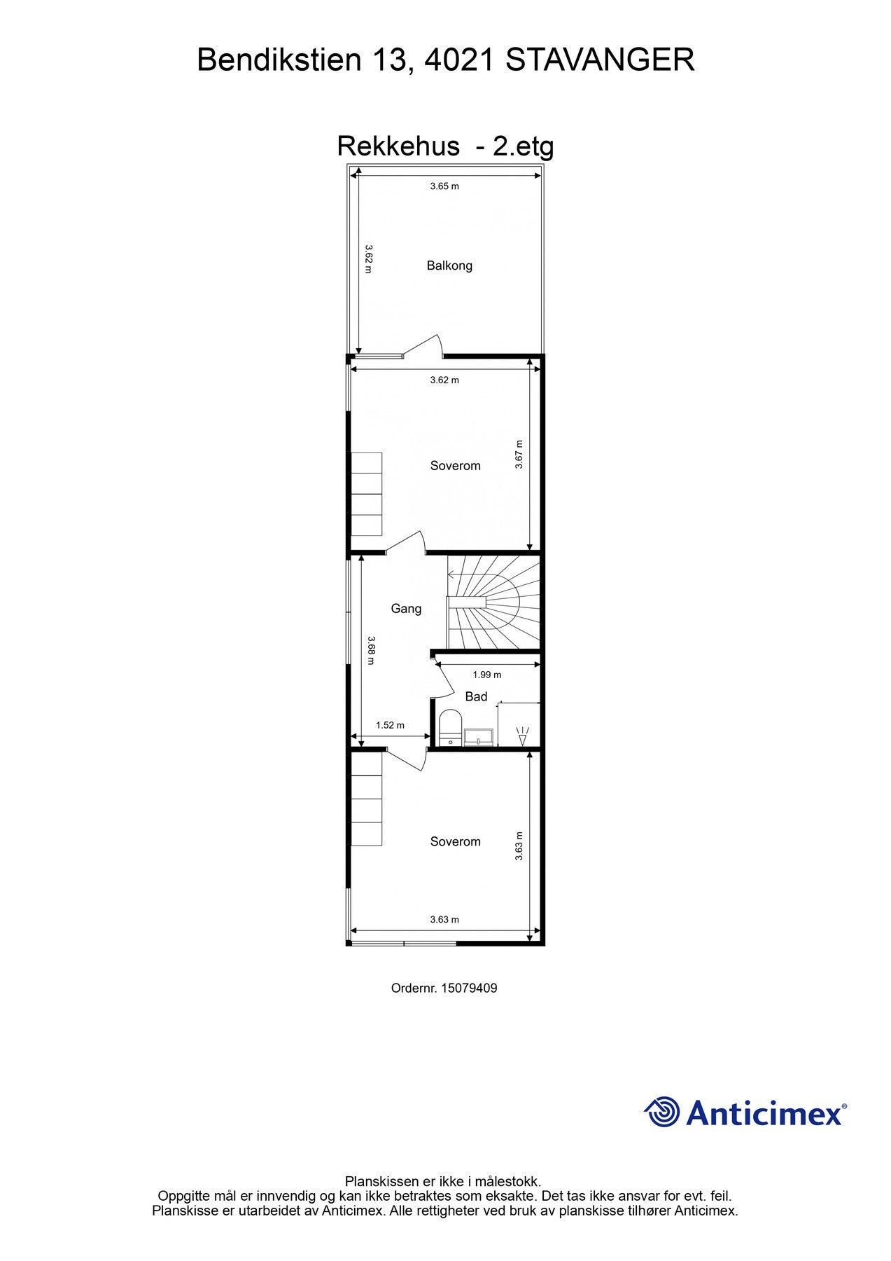 Plantegning 2.etg. -Kan avvike fra de faktiske forhold Galleribilde