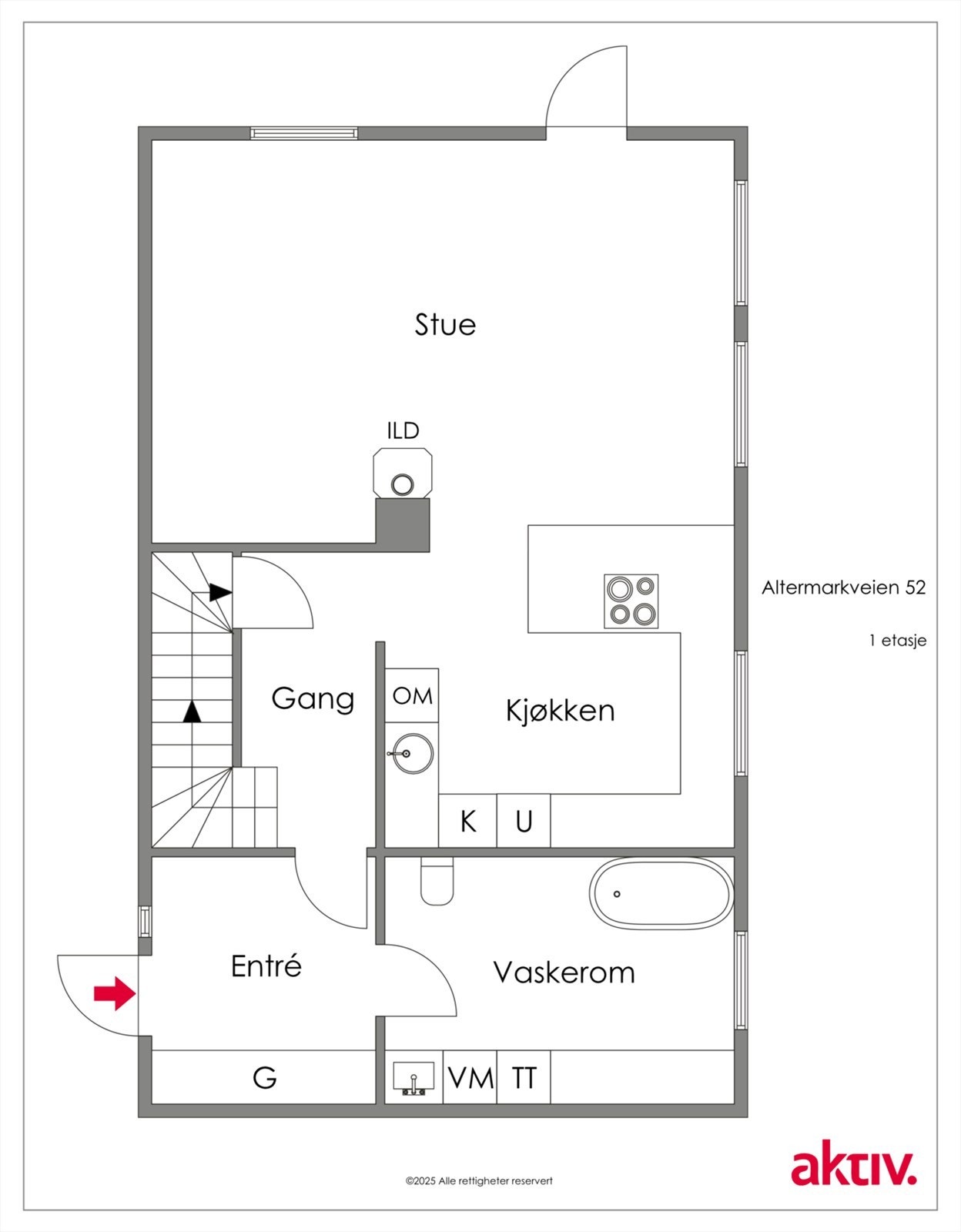 Planskisse 1.etasje. Galleribilde