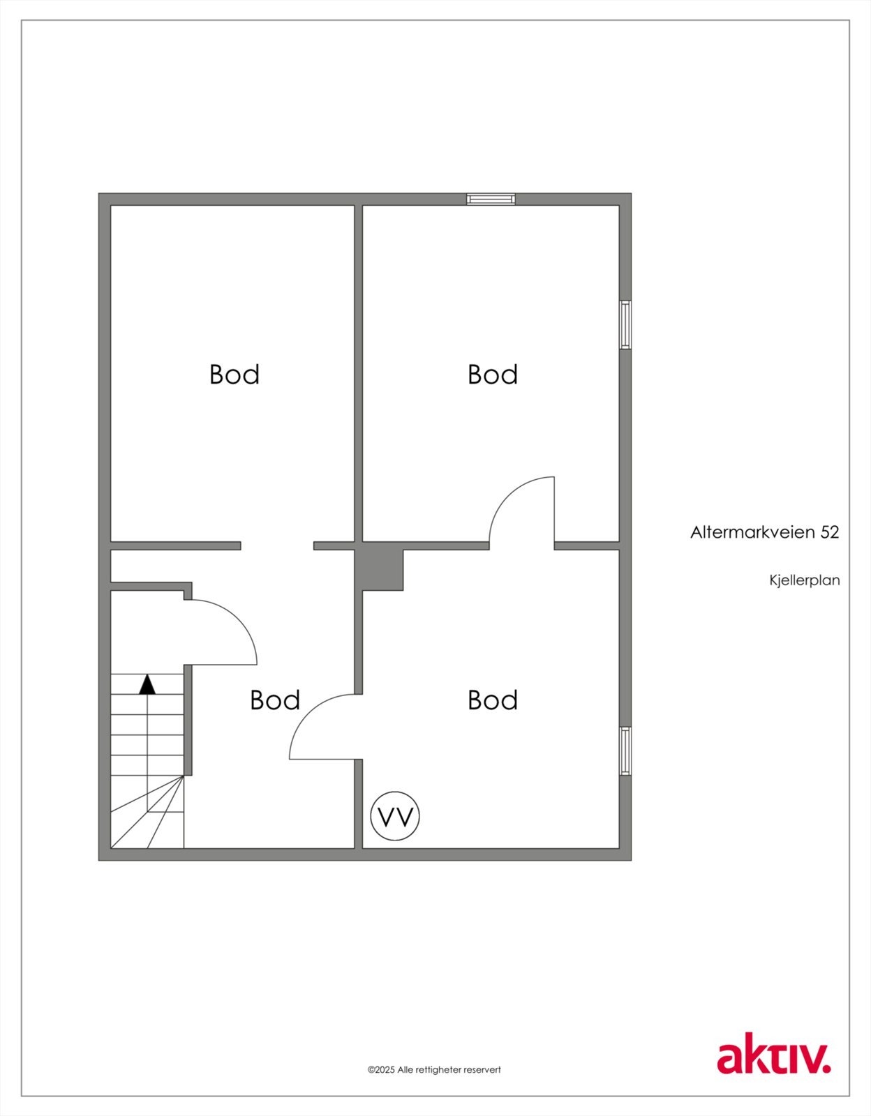 Planskisse kjeller. Galleribilde