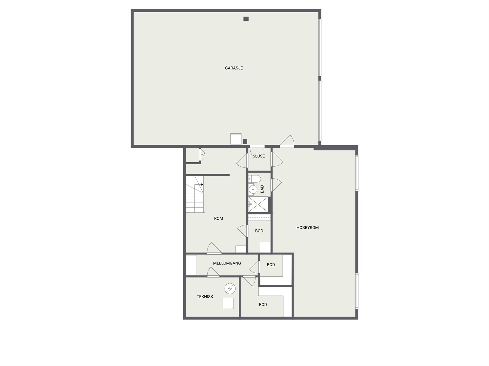 Plantegning underetasje Galleribilde