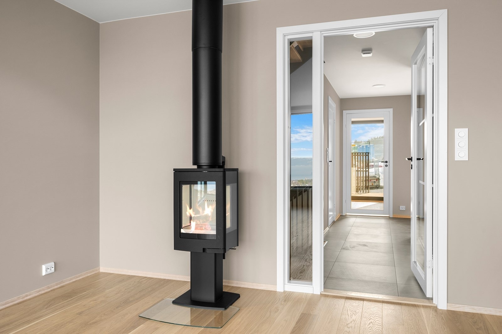 Det er også etablert vedovn for ekstra kos og varme i vinterhalvåret Galleribilde