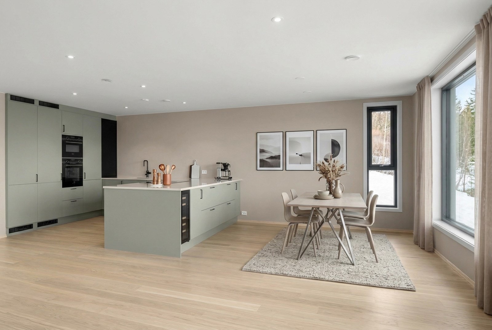 God plass til spisebord hvor hele familien kan samles - 3D illustrasjonsbilde Galleribilde