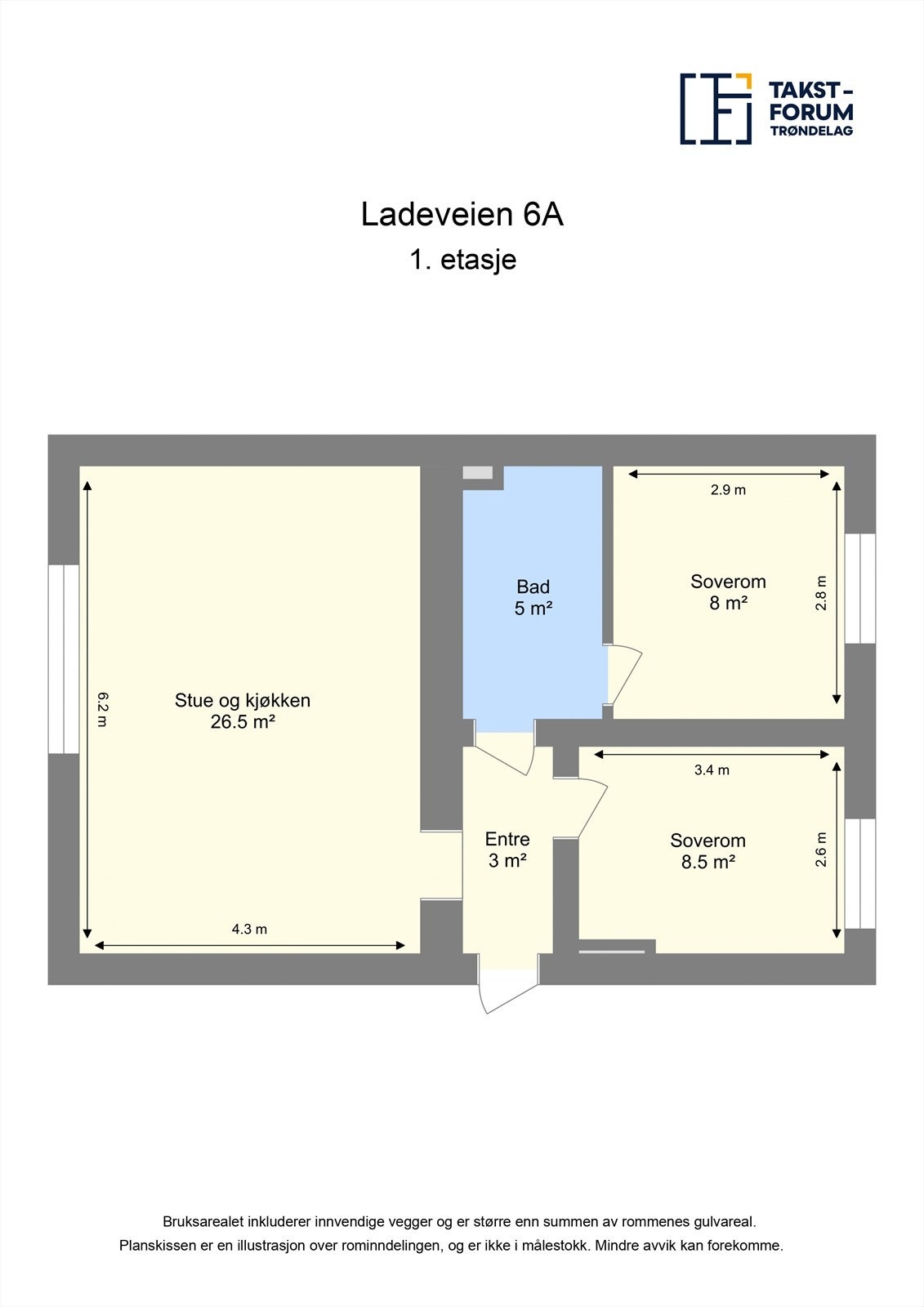 Ta en titt på planskissen og gjør deg kjent med romfordelingen! Galleribilde