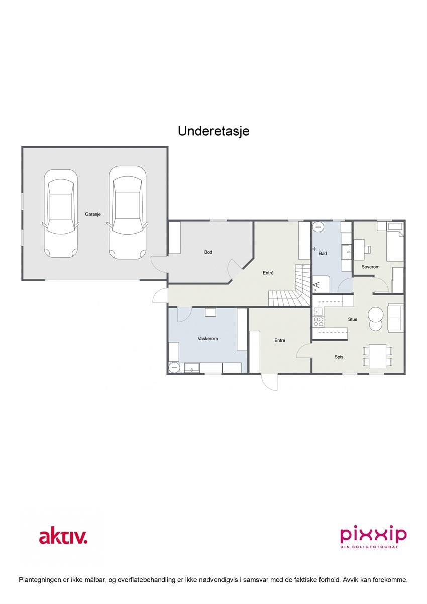 Plantegning u. etasje. Galleribilde