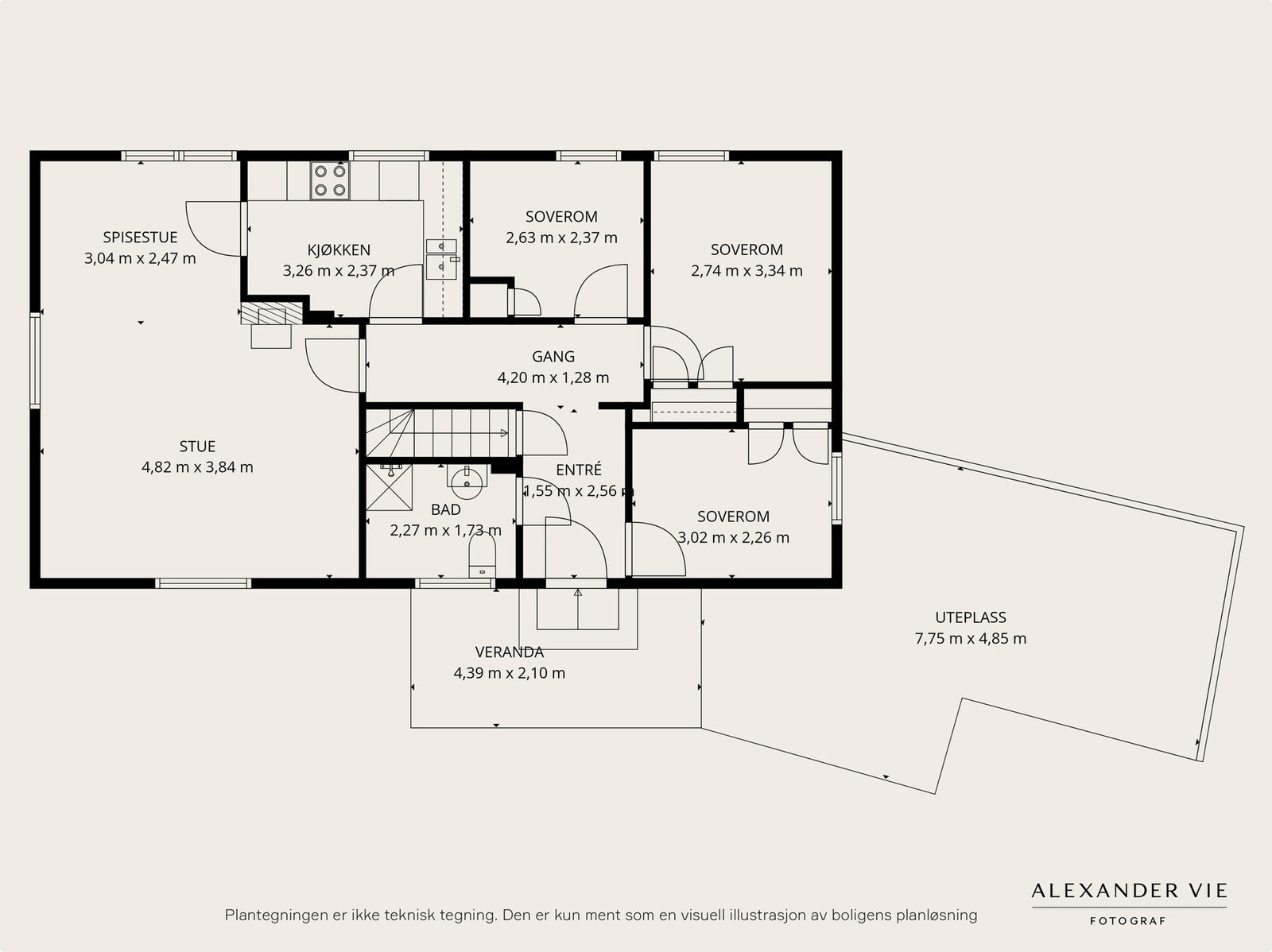 Planskisse hovedetasjen Galleribilde