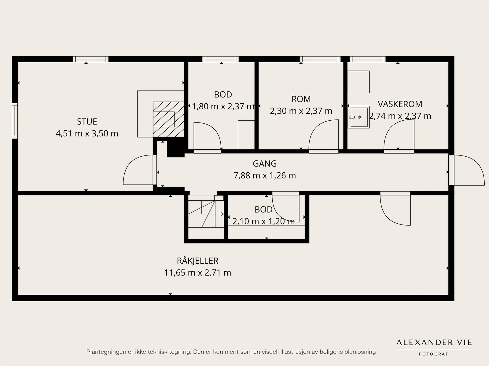 Planskisse kjeller Galleribilde