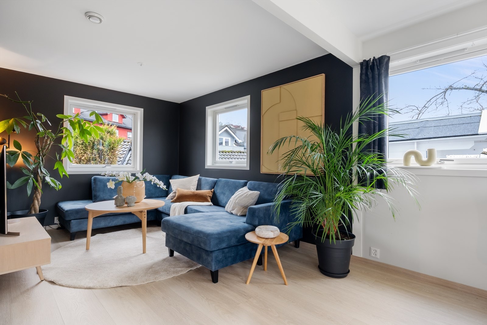 Rommene har flere vegger som åpner for smart møblering, perfekt for deg som liker å variere utrykket. Galleribilde