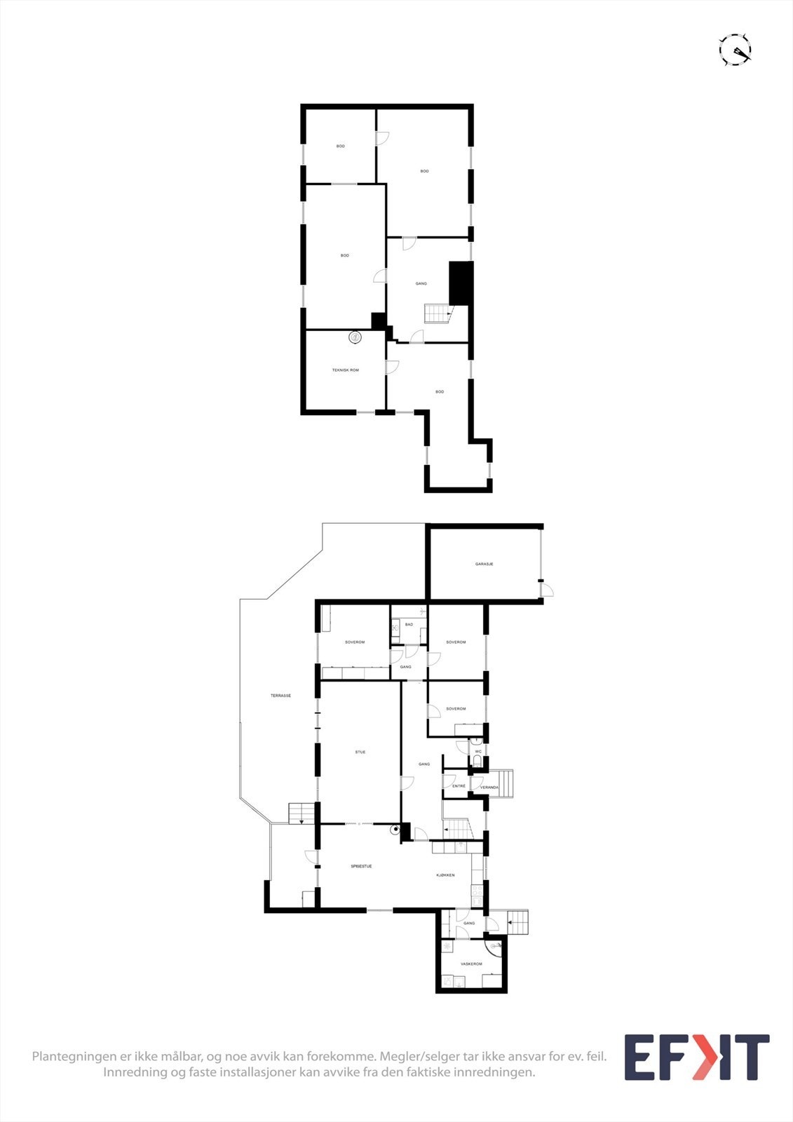 Plantegning for begge plan. Galleribilde