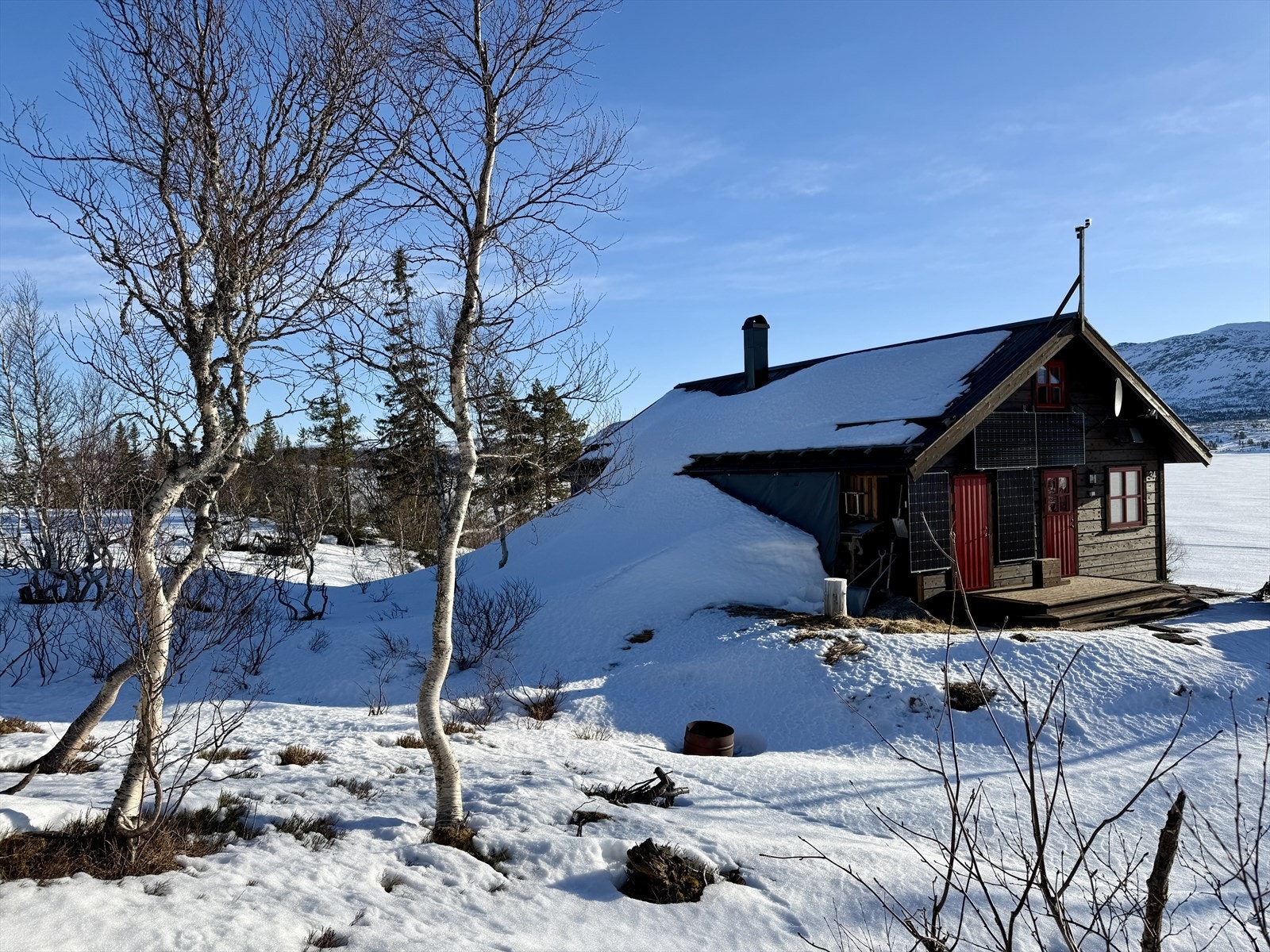 Fasade bak hytta. Galleribilde