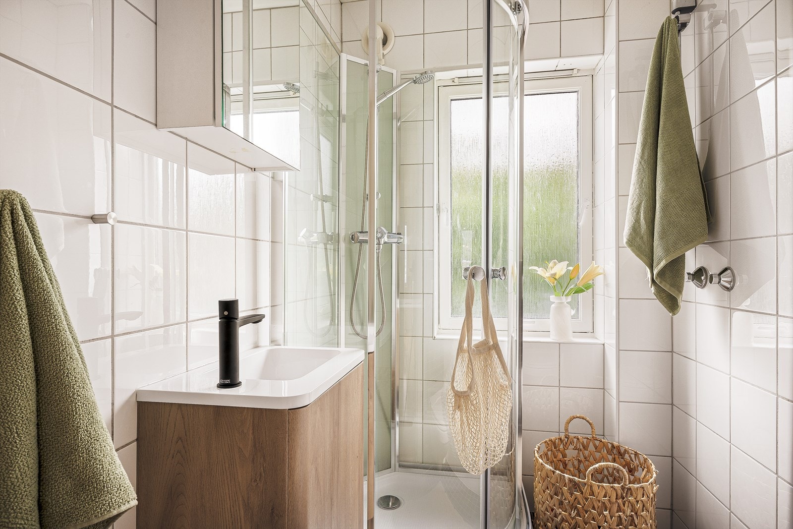 Badet er på 2,6m². Galleribilde