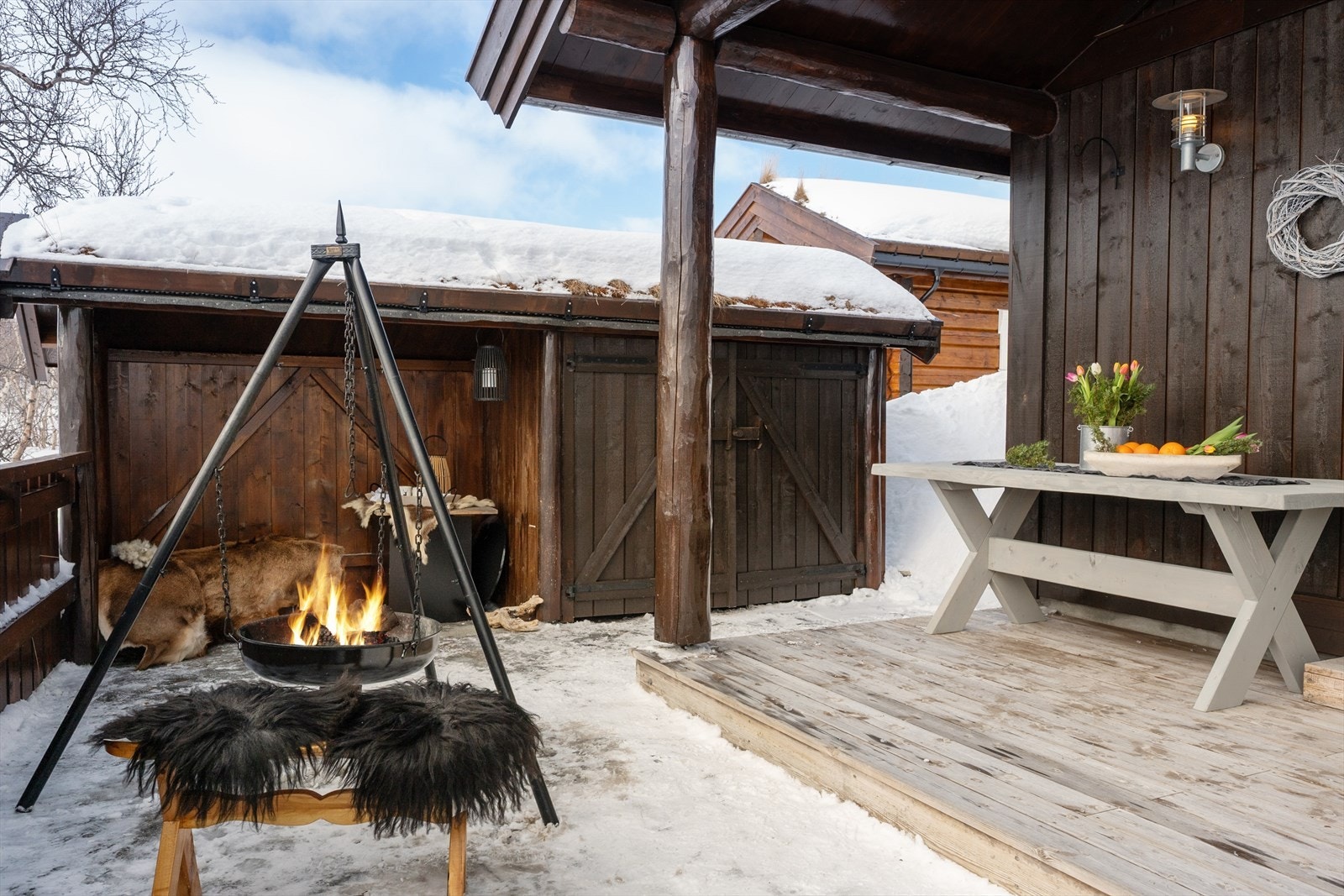 Dette er et naturlig samlingspunkt for hyggelige kvelder utendørs. Galleribilde