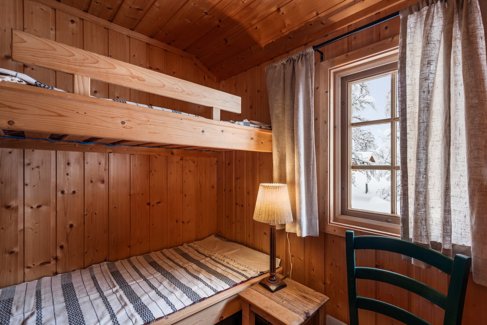 Soverom nr. 4 innredet med køyeseng. Galleribilde