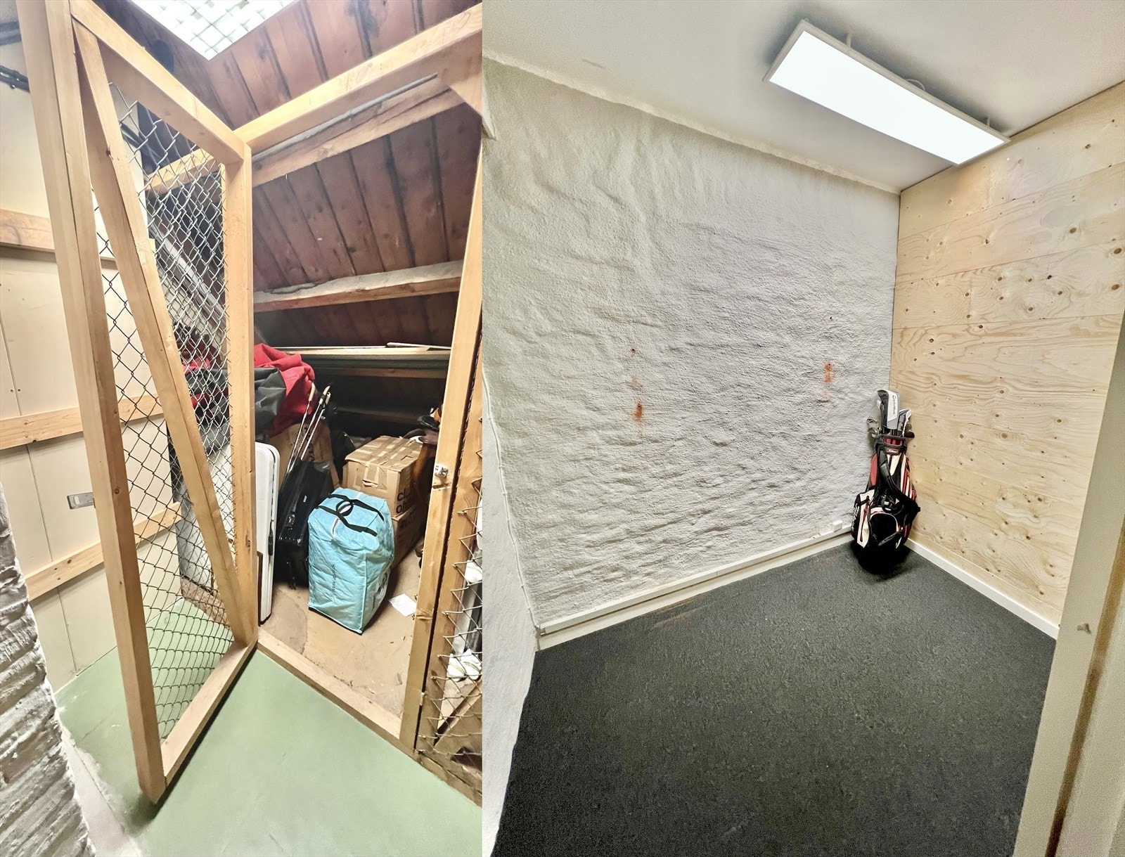 Oppvarmet bod i kjeller på ca. 4 kvm og loftsbod med gulvareal på ca. 4 kvm. Galleribilde