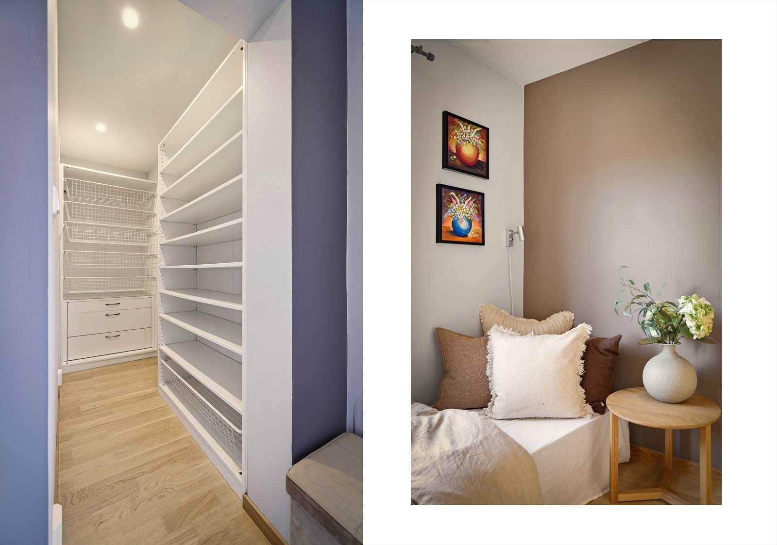 Herfra har man tilkomst til praktisk walk-in garderobe/bod med god oppbevaringsplass. Galleribilde