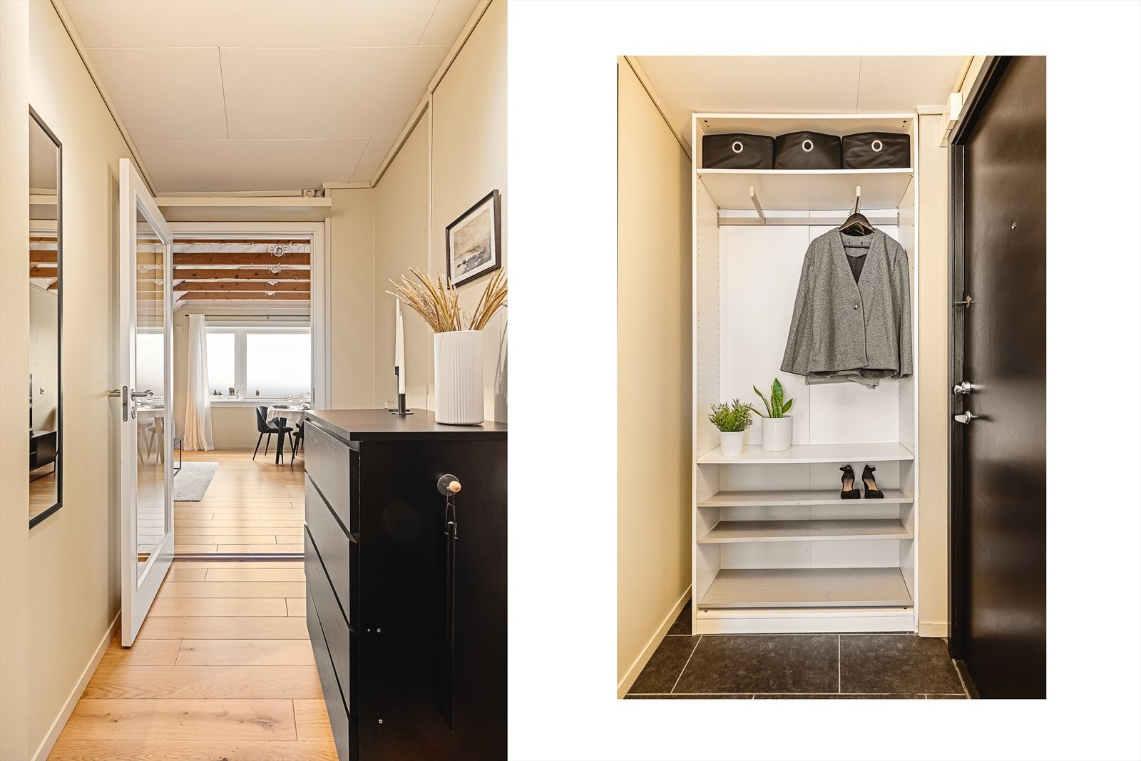 Entreen måler 4,7 kvm og har god plass til oppbevaring av sko- og yttertøy. Galleribilde