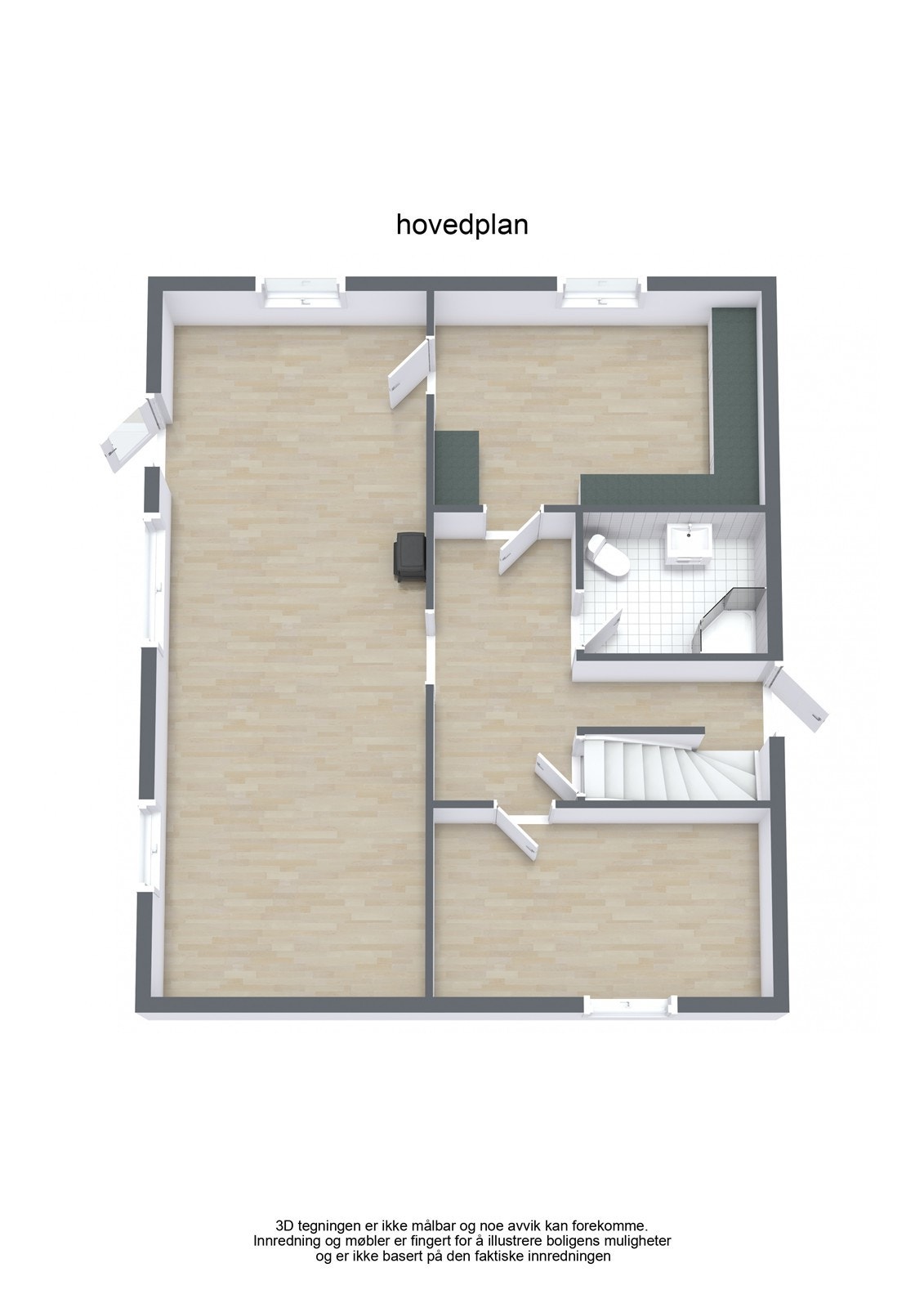 EMN TV Bjorndalsjordet 63 - 3D - hovedplan - Letterhead Galleribilde