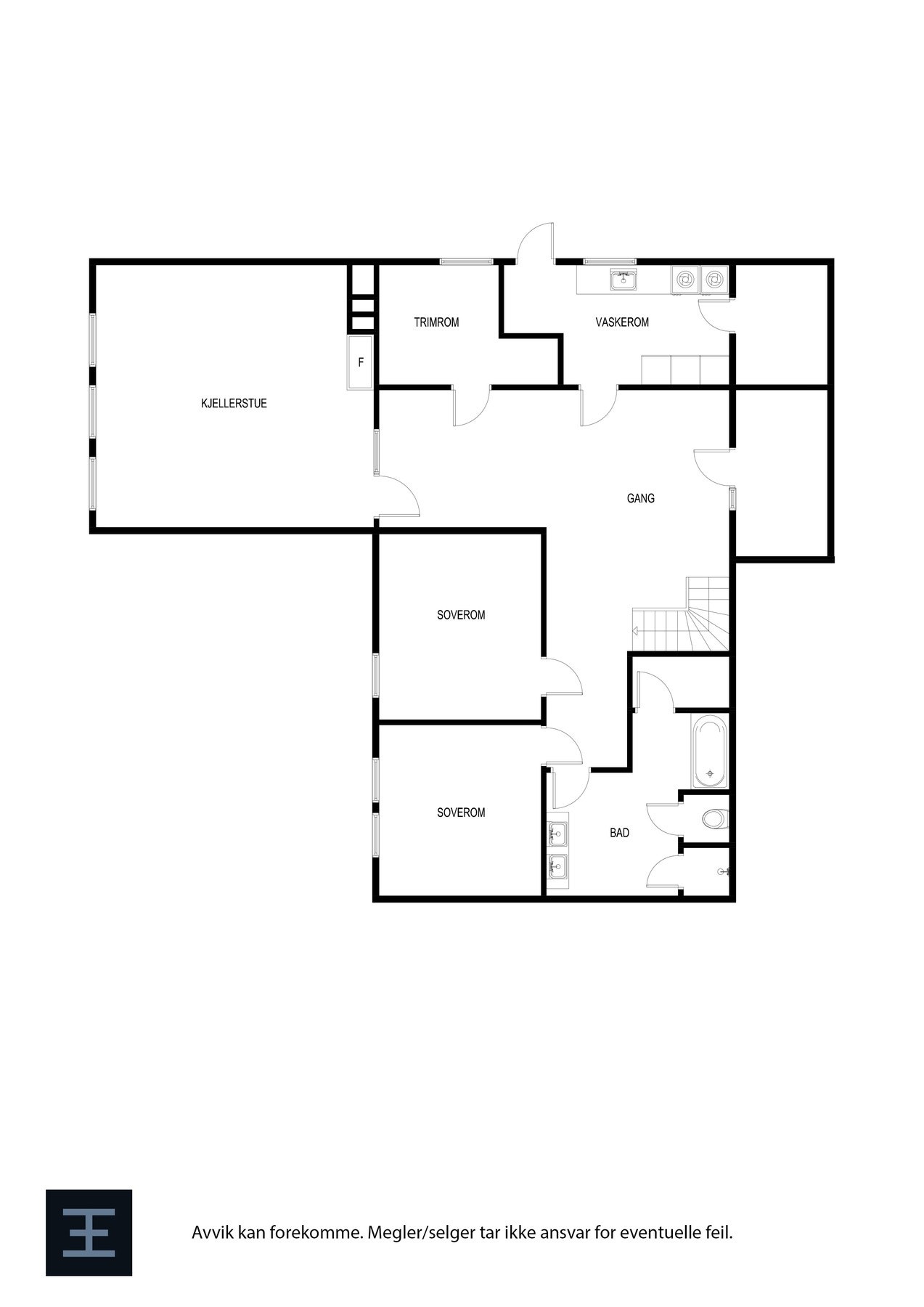 Plantegning - Underetasje. Galleribilde