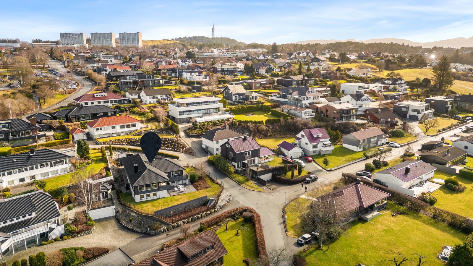 Område sett fra luften. Galleribilde