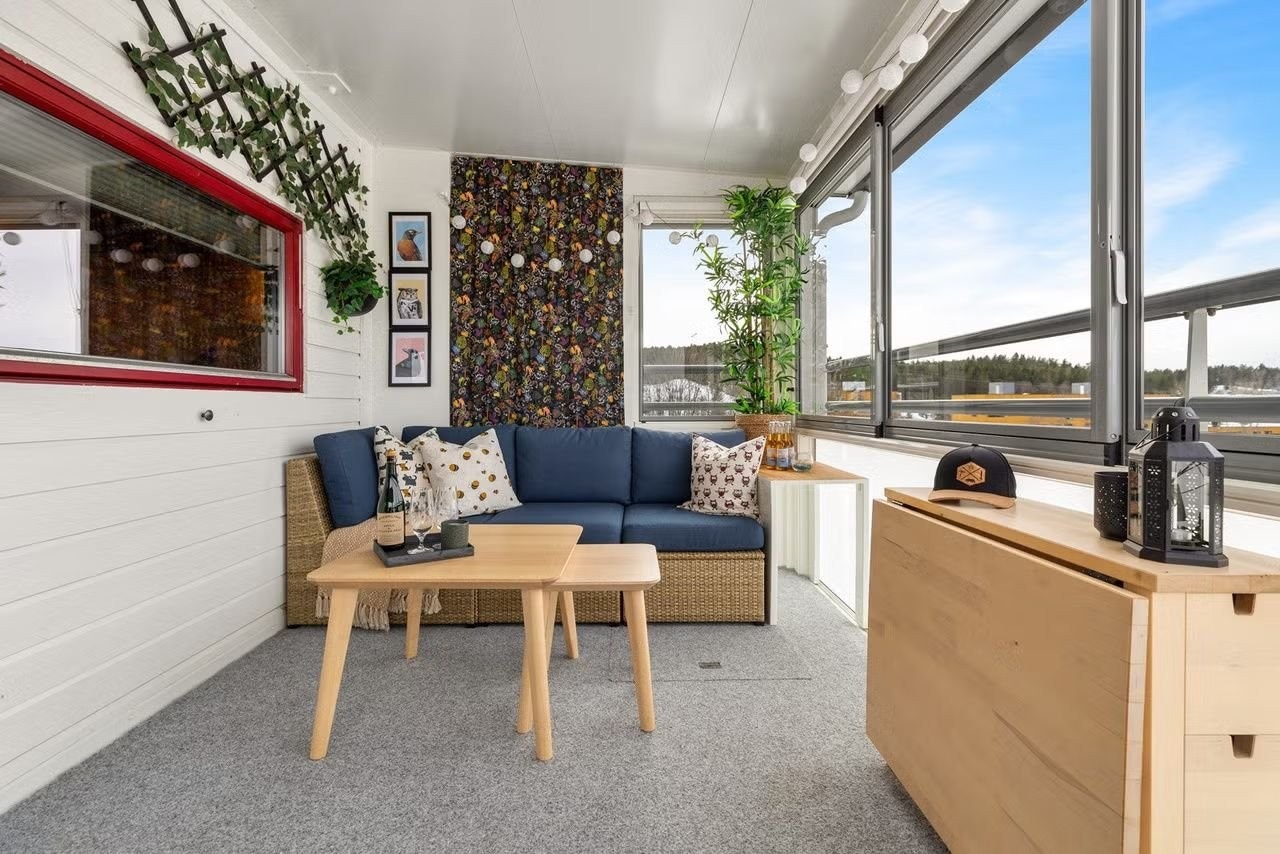 Balkongen gir boligen et ekstra rom store deler av året Galleribilde