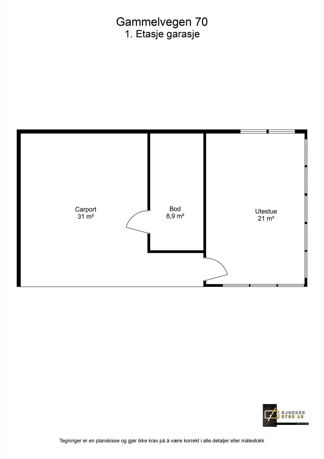 Plantegning garasje - 1. etasje Galleribilde