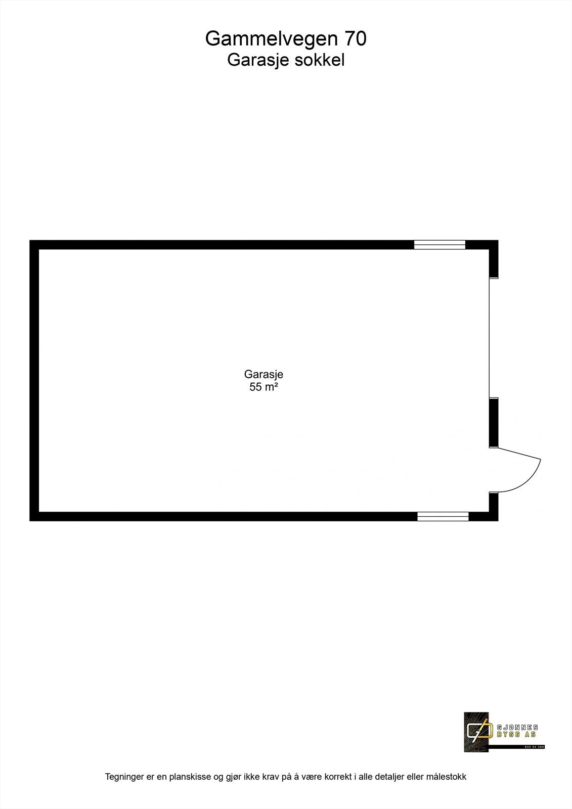 Plantegning garasje - sokkel Galleribilde