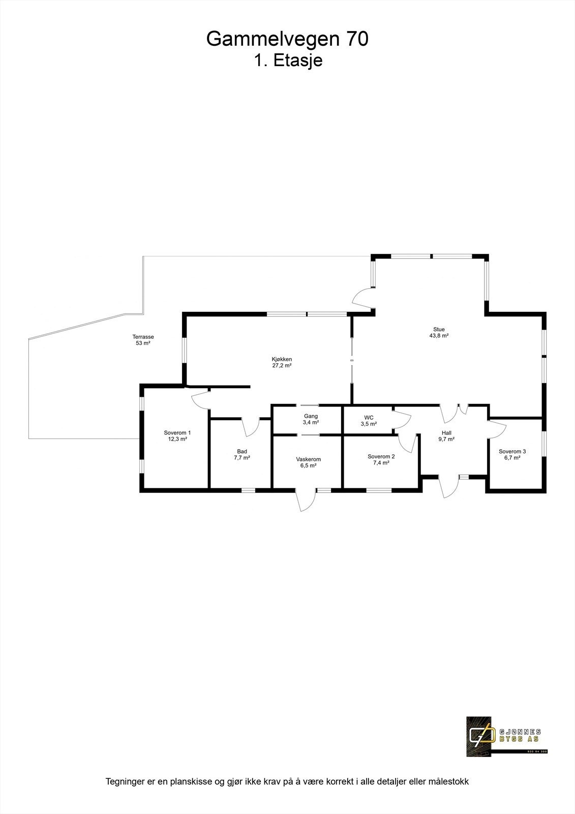 Plantegning 1. etasje Galleribilde