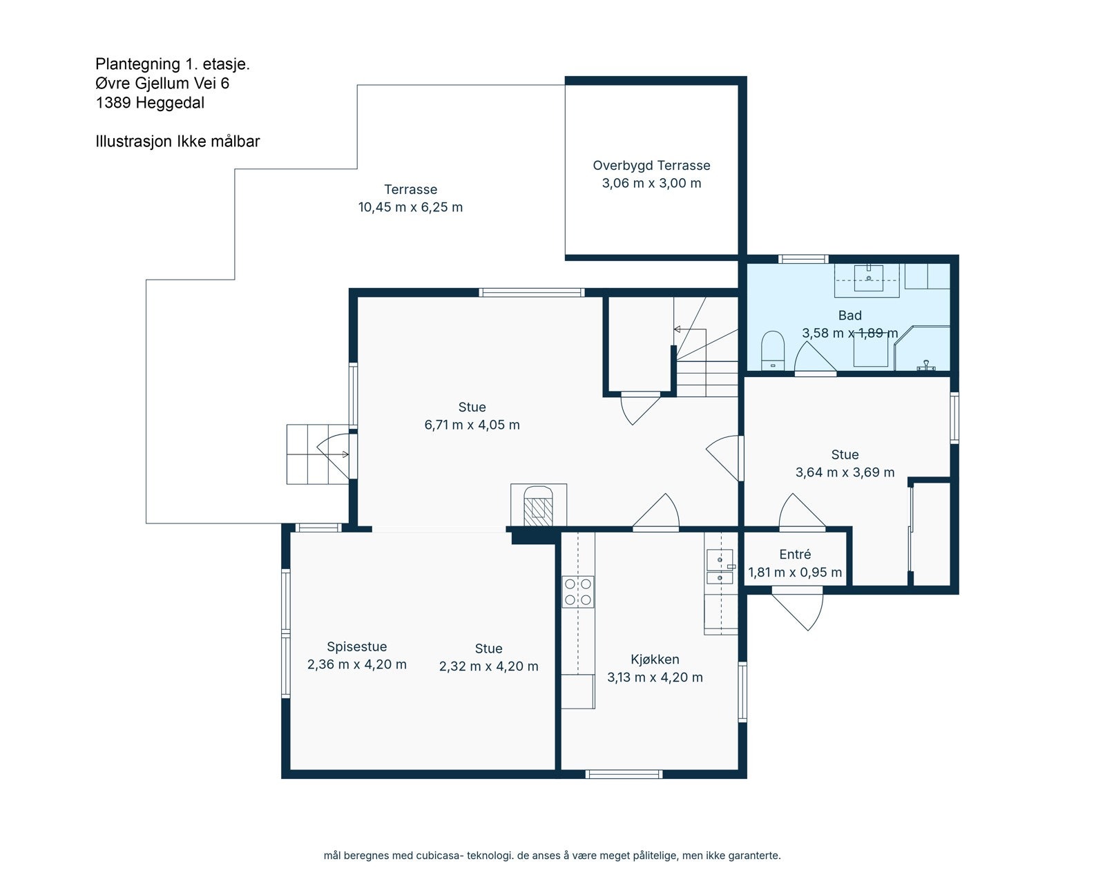 1 st Floor Plan for 6 Øvre Gjellum vei Galleribilde