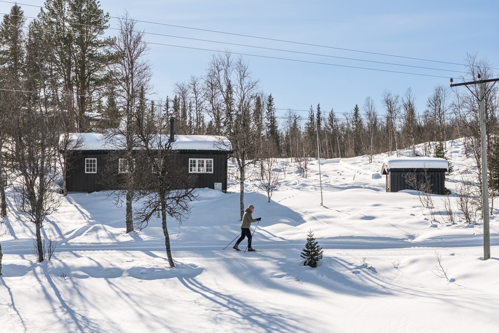 Her kan du ta på deg skiene rett utenfor hytteveggen og gå milevis i flotte skikøyper! Galleribilde