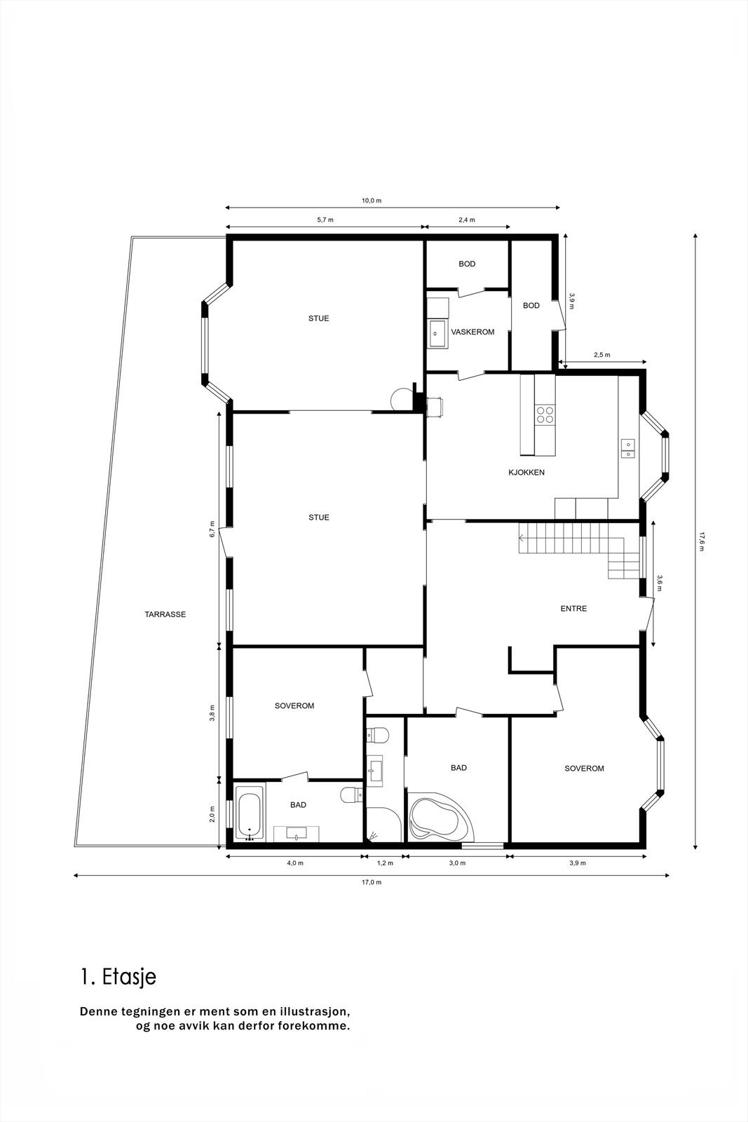 Plantegning 1. etasje Galleribilde