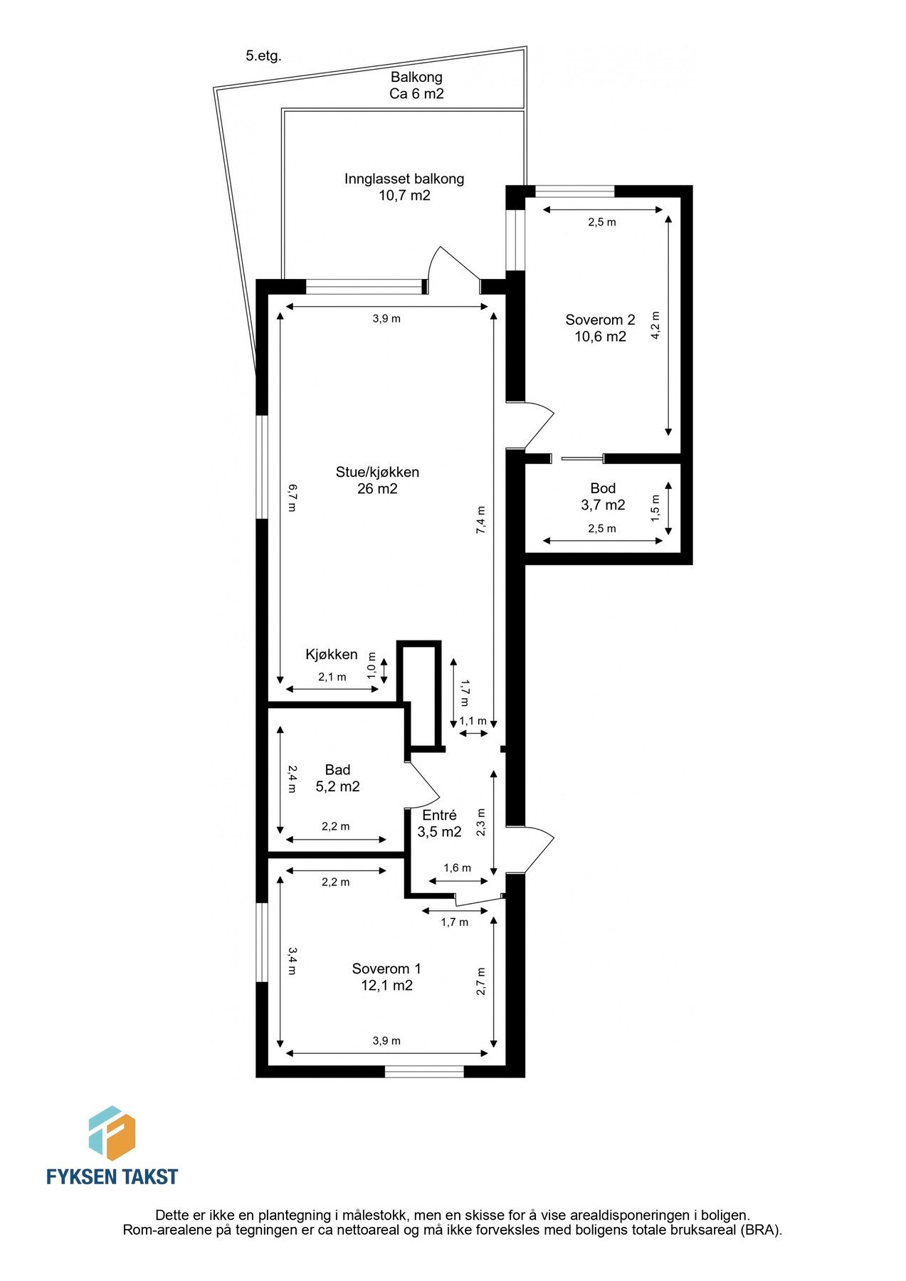 Målsatt planskisse. Galleribilde