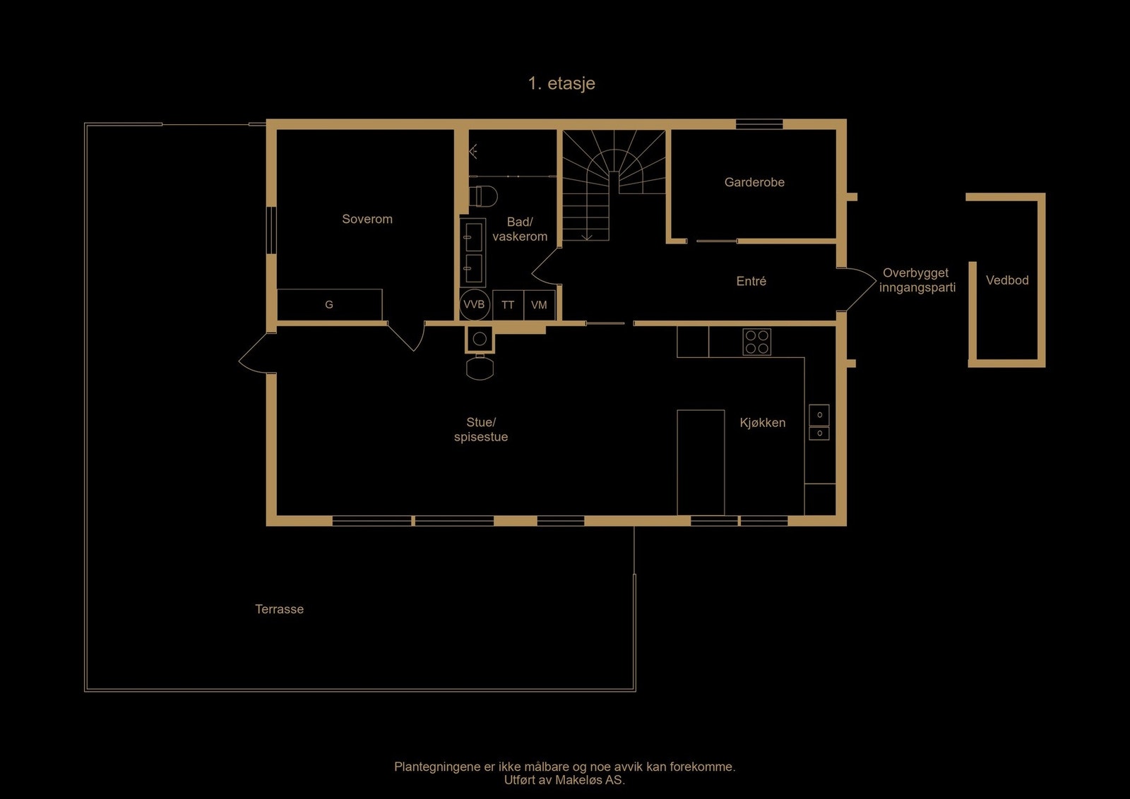 Plantegning 1.etg. Avvik kan forekomme. Galleribilde