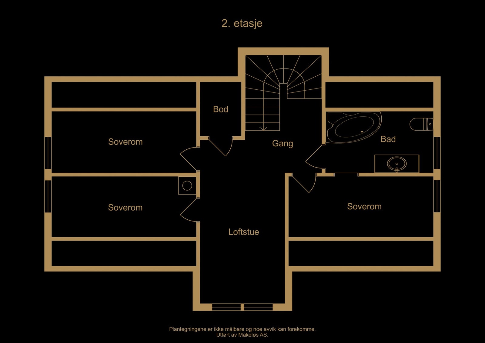 Plantegning 2.etg. Avvik kan forekomme. Galleribilde