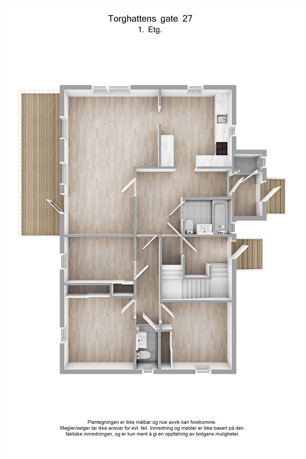 Planskisse 3D - 1.etaje. Galleribilde