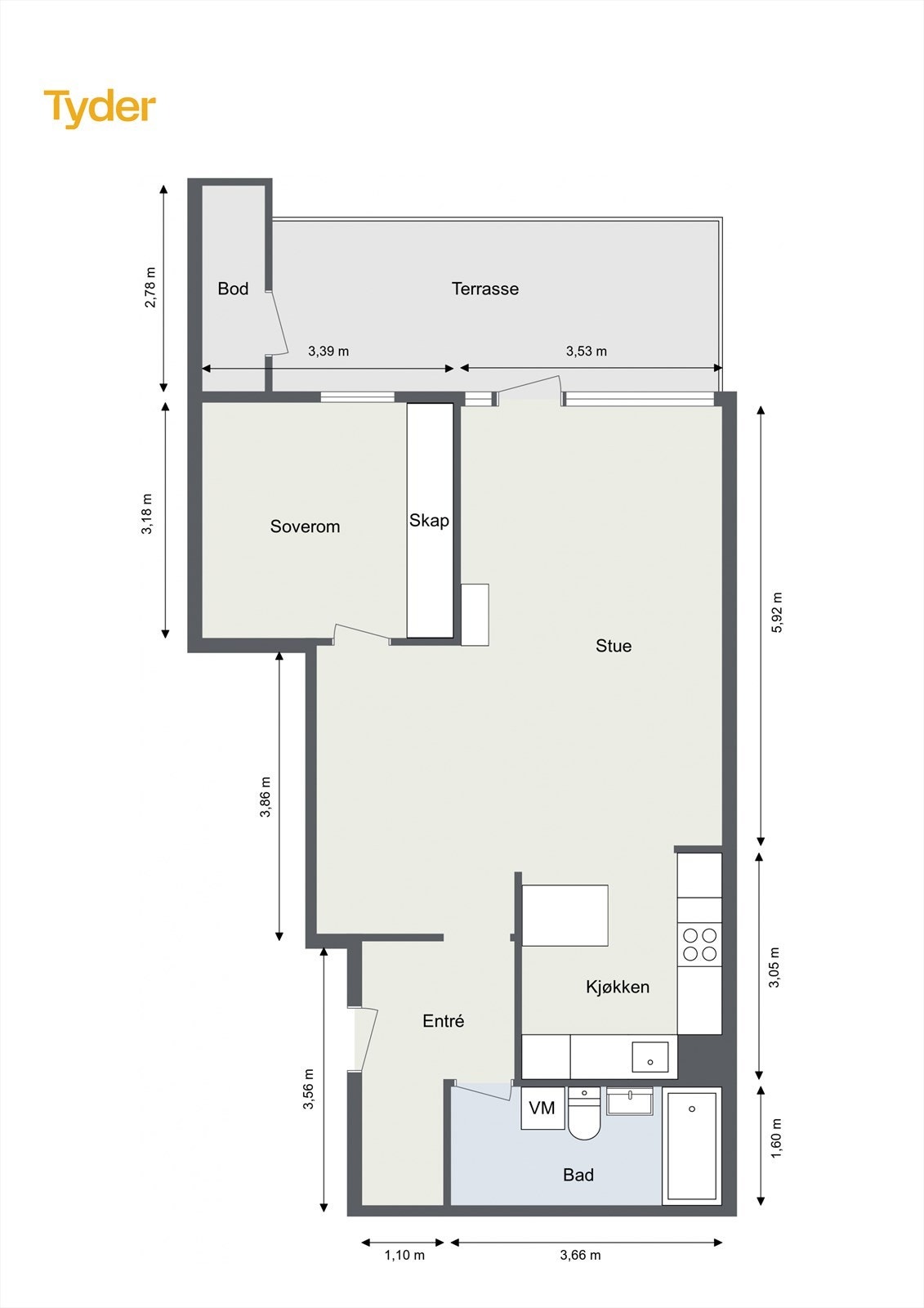 Hoffsjef Løvenskiolds vei 29 B - Plantegning. Galleribilde