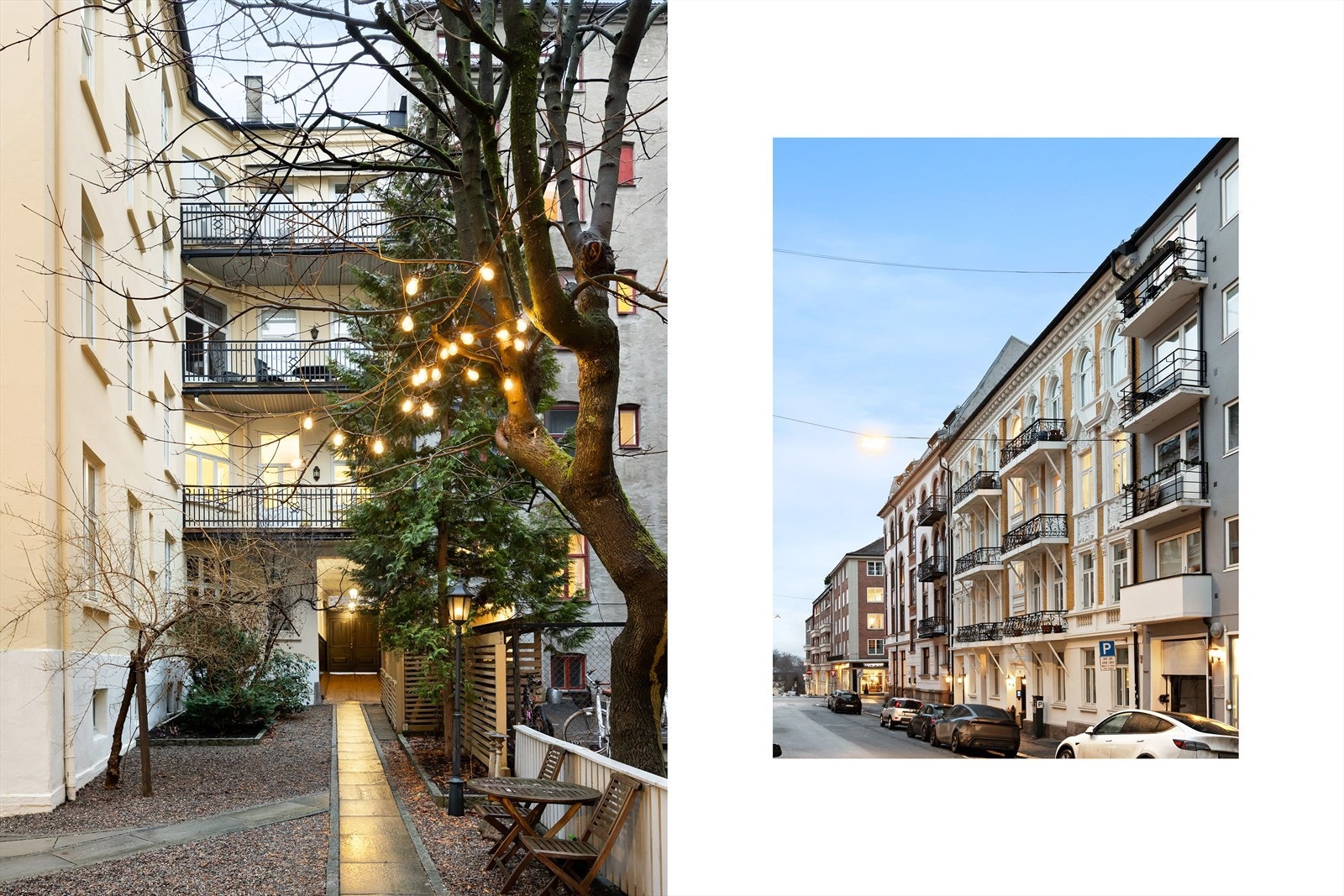 Pent opparbeidet bakgård og flott fasade. Leiligheten er beliggende i et attraktivt, rolig og veletablert boligområde. Galleribilde