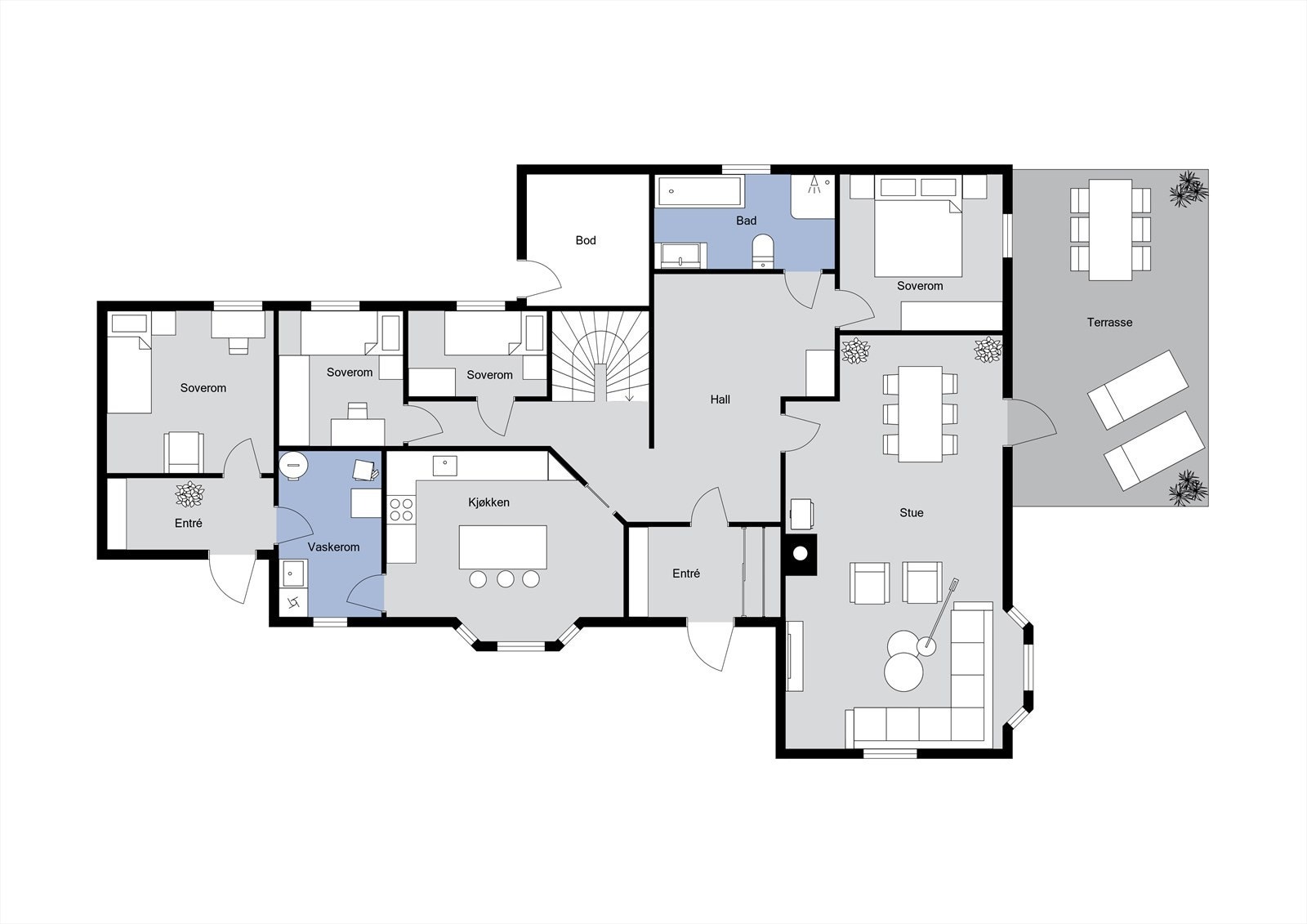 Planløsning 1. etasje Galleribilde