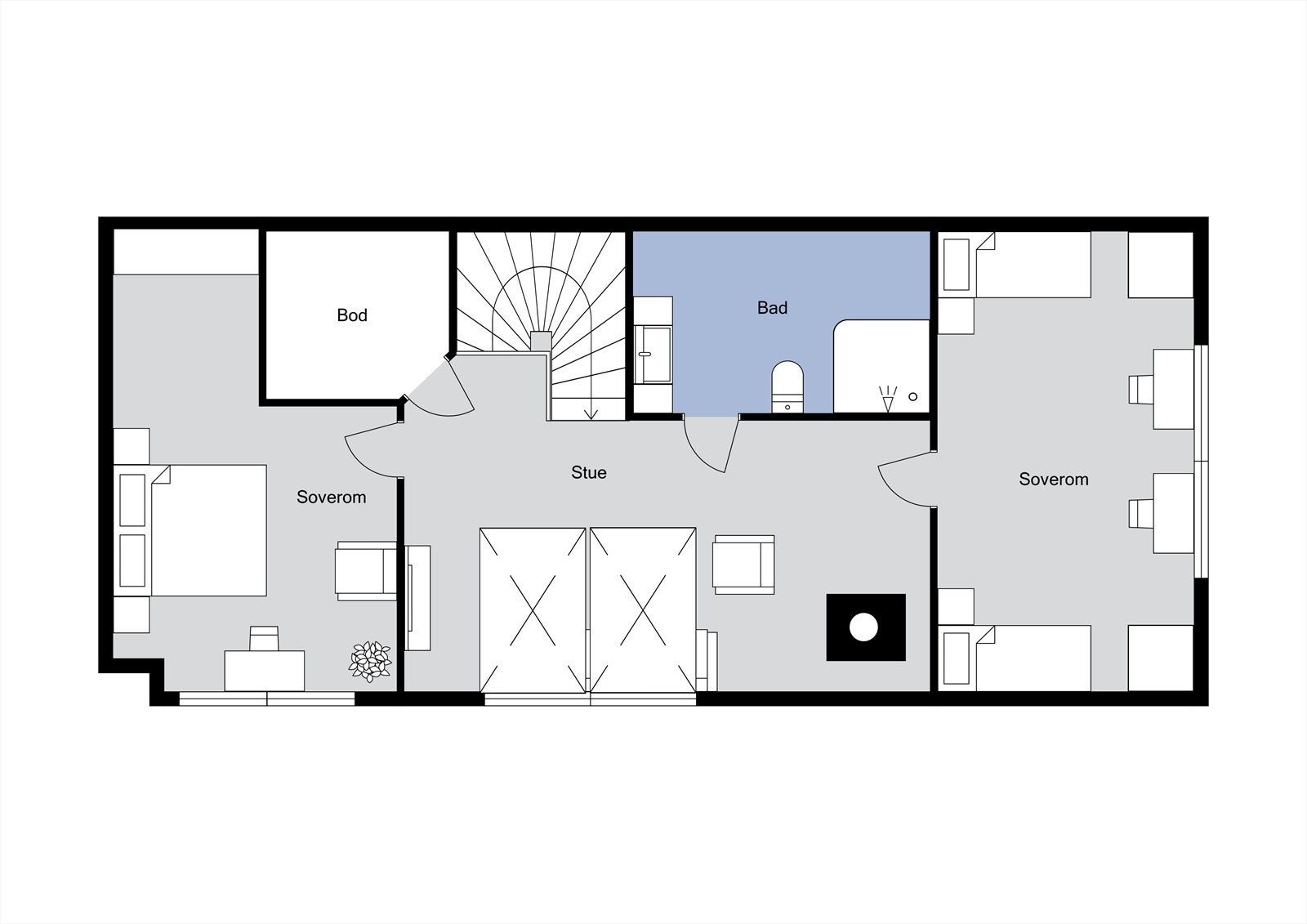 Planløsning loft Galleribilde
