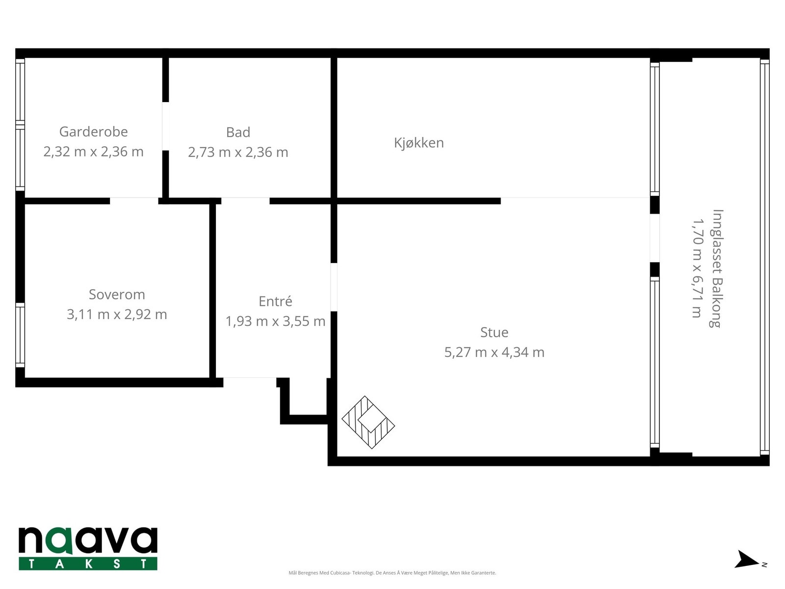 Leiligheten har en funksjonell og praktisk planløsning. Galleribilde