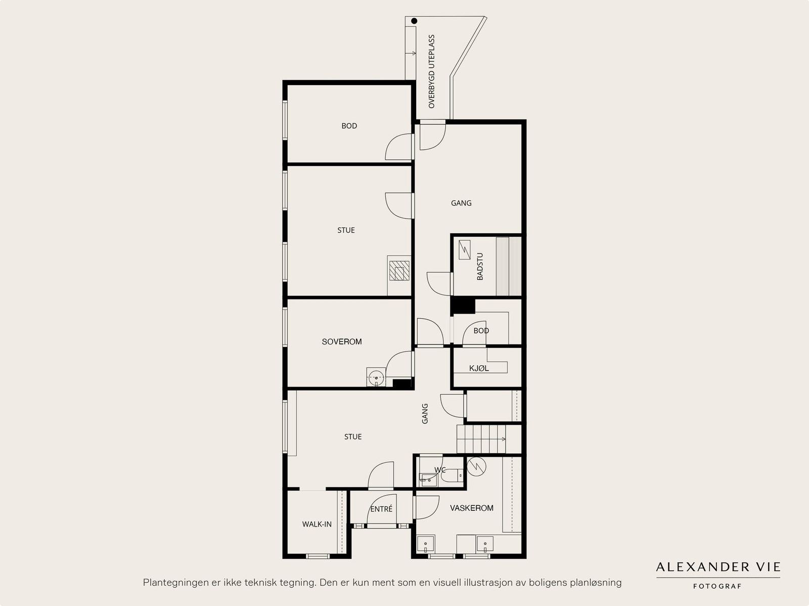 Planskisse underetasjen. Galleribilde