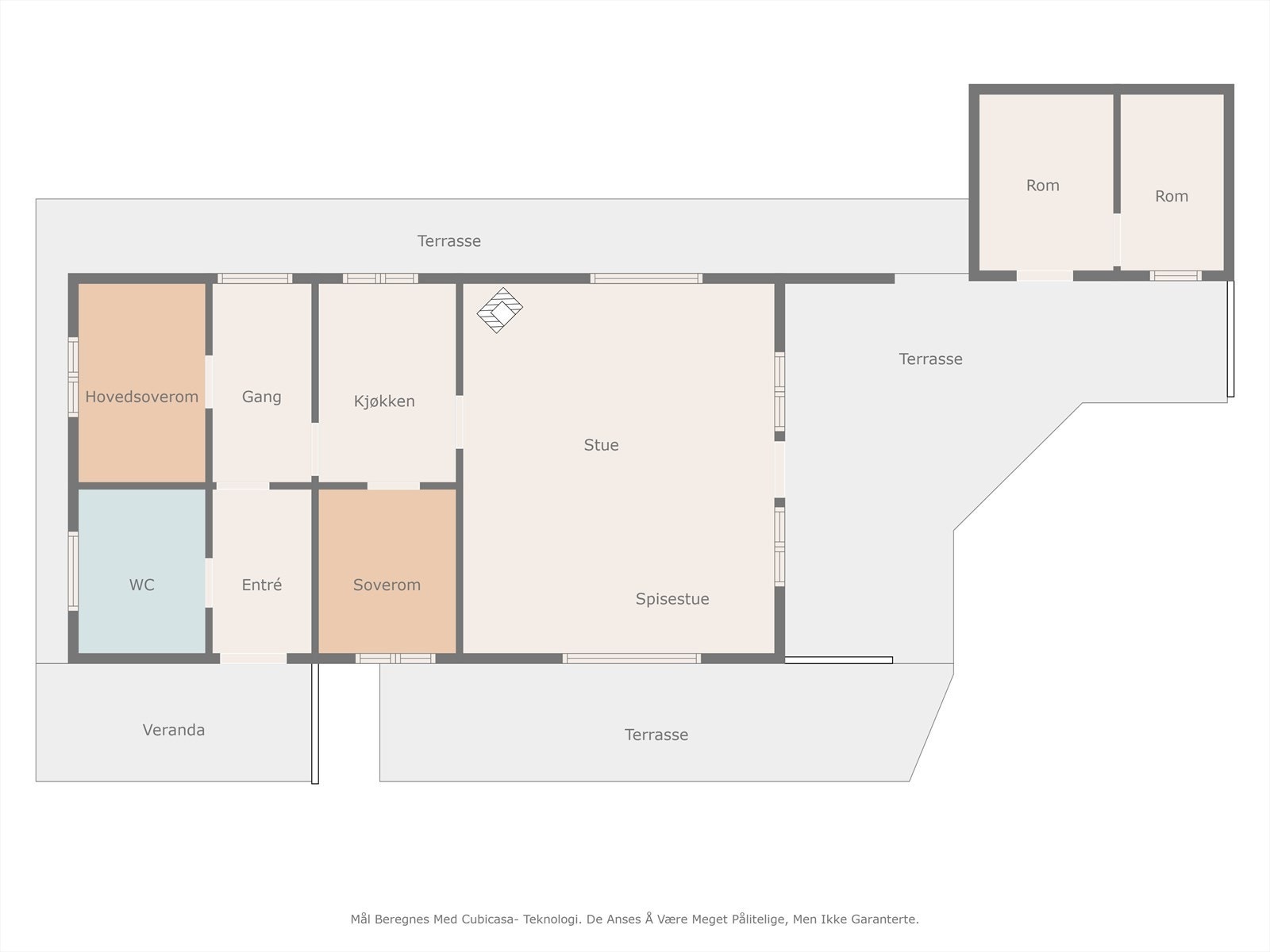 Planoversikt over hytten. Galleribilde