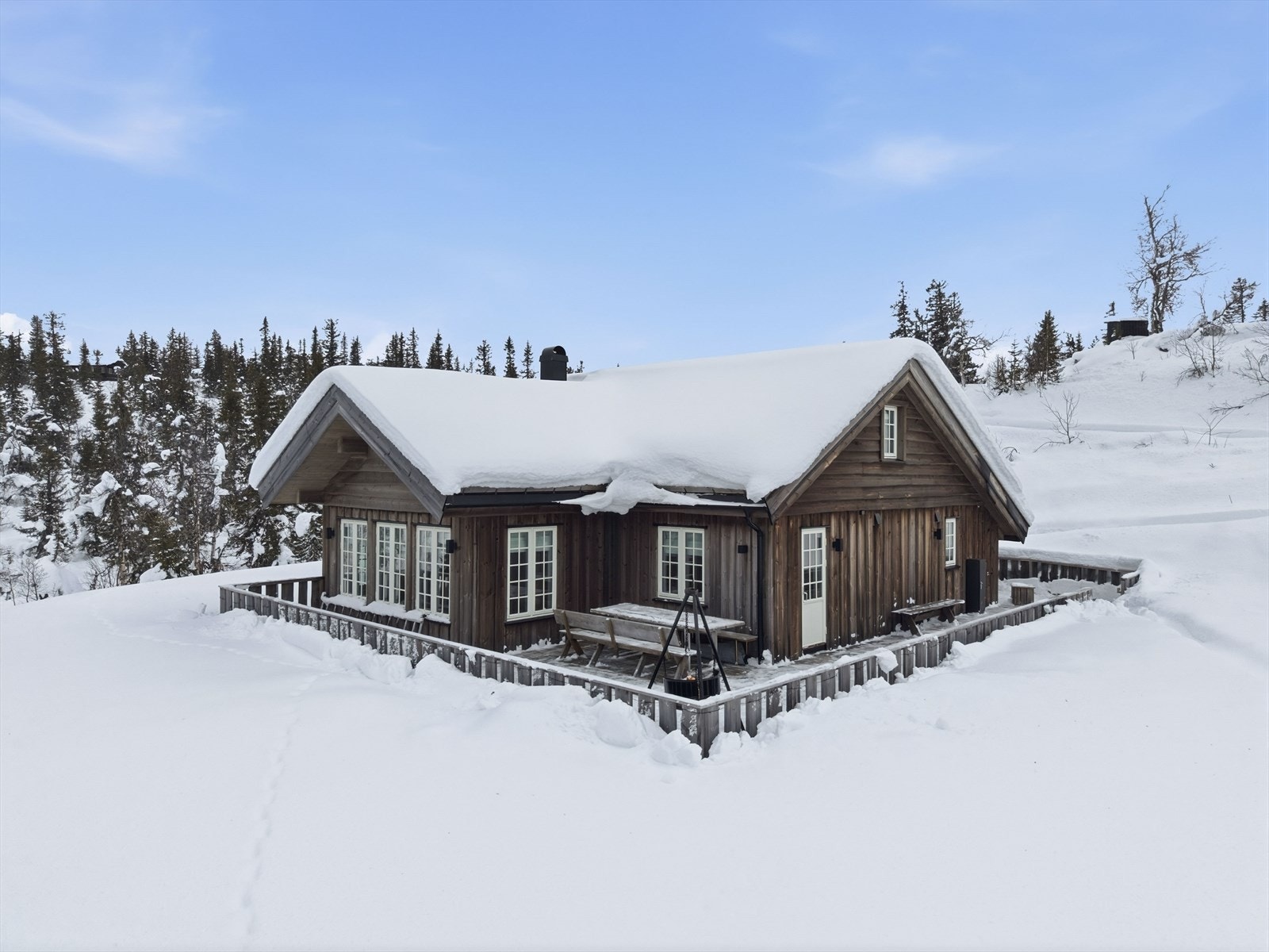 Hytta ligger fint til i et populært hytteområde. I tillegg til gode solforhold byr Veggli på helårs friluftsopplevelser for store og små. Området har et flott utgangspunkt med varierte aktivitetsmuligheter rett utenfor døren. Galleribilde