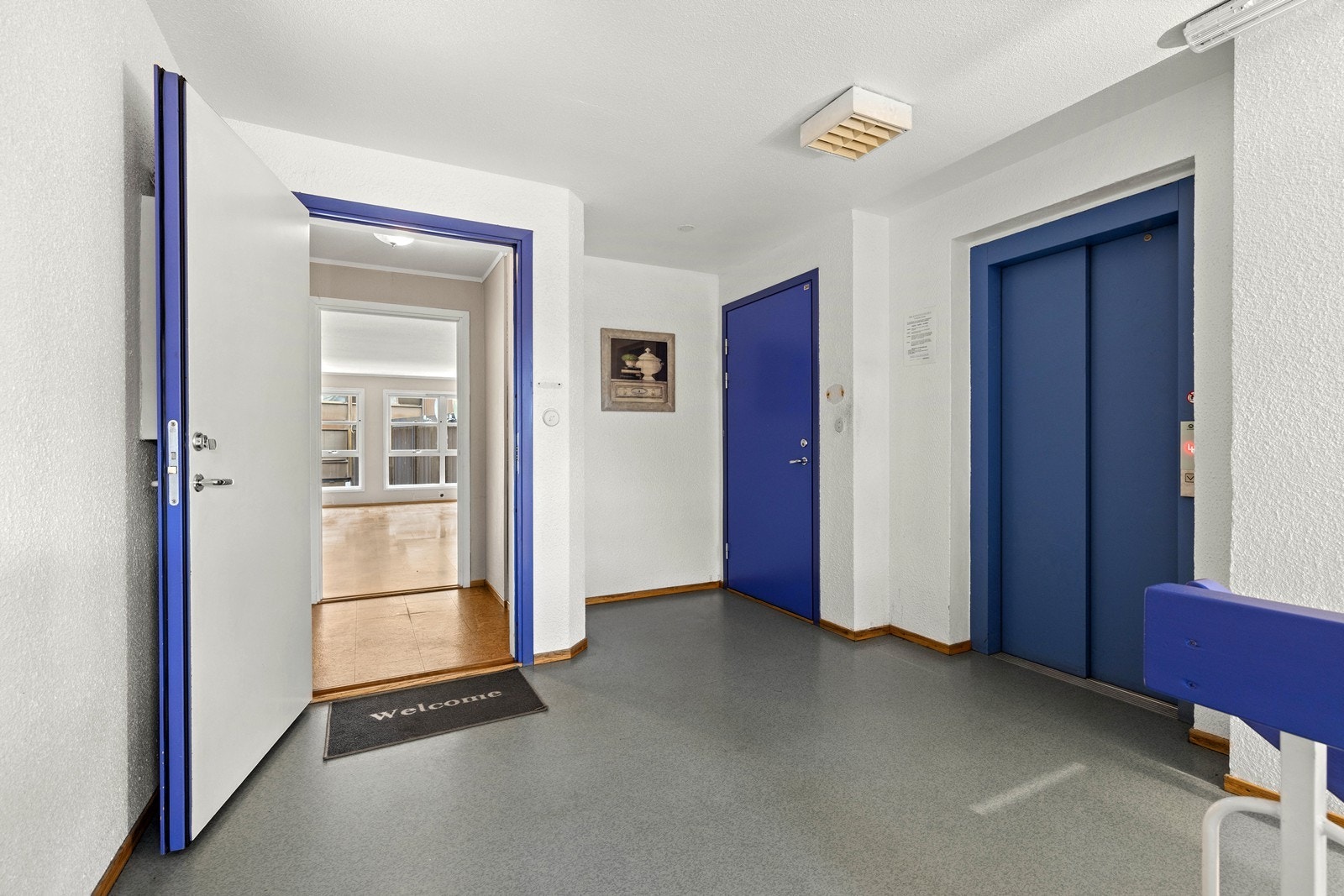 Heisadkomst helt opp til leiligheten. Galleribilde