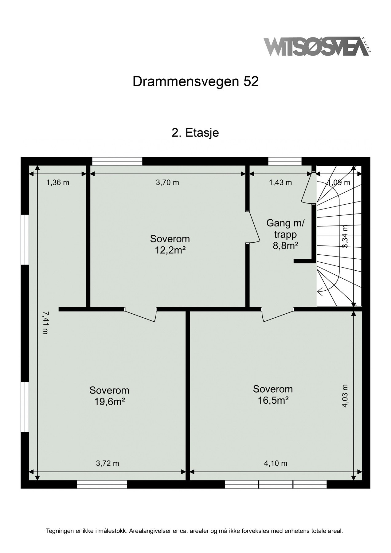 Plantegning av boligens 2. etasje. Galleribilde
