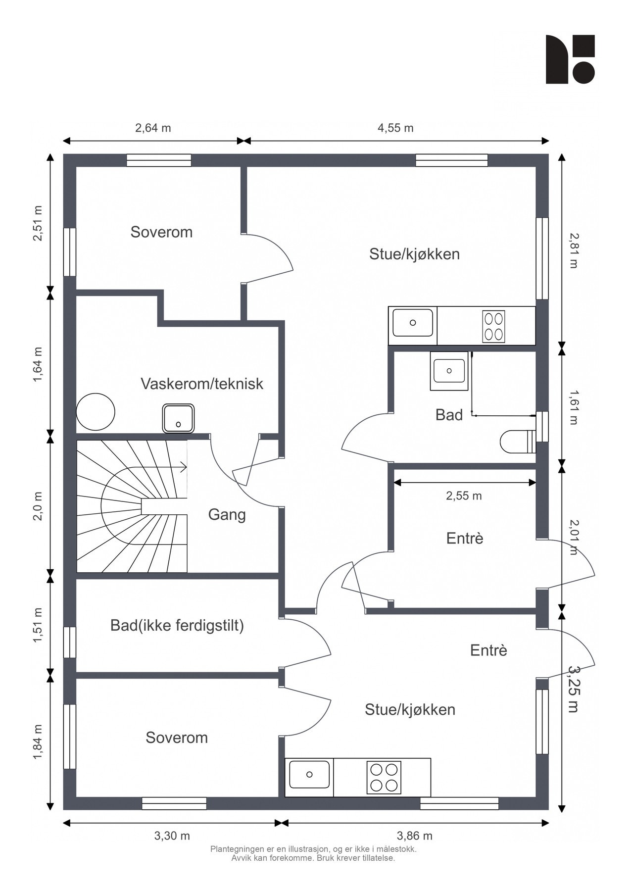 Plantegning - Kjelleretasje Galleribilde