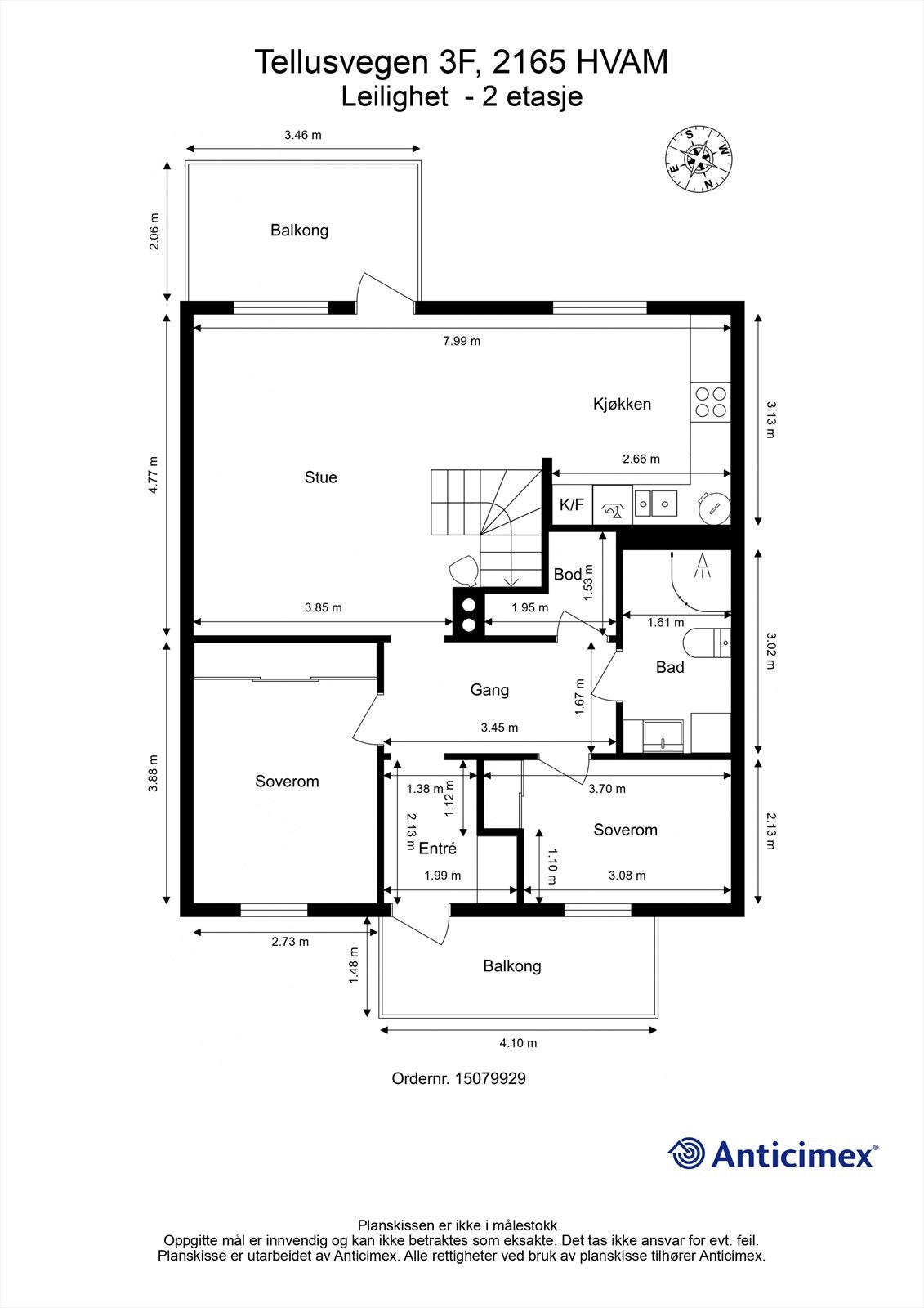 Plantegning - Leilighetens 1. etasje. Galleribilde