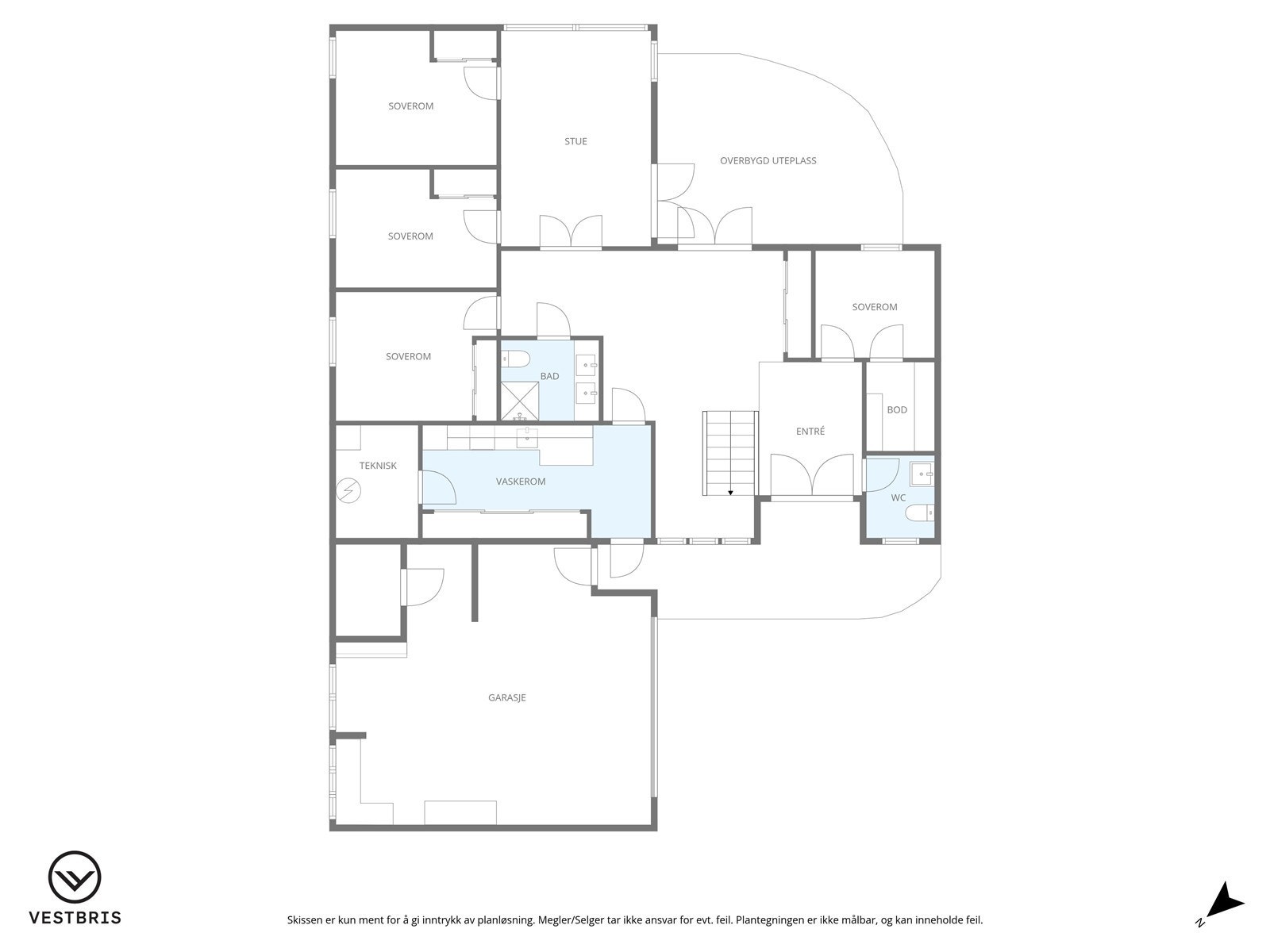 Planløsning 1. etasje Galleribilde