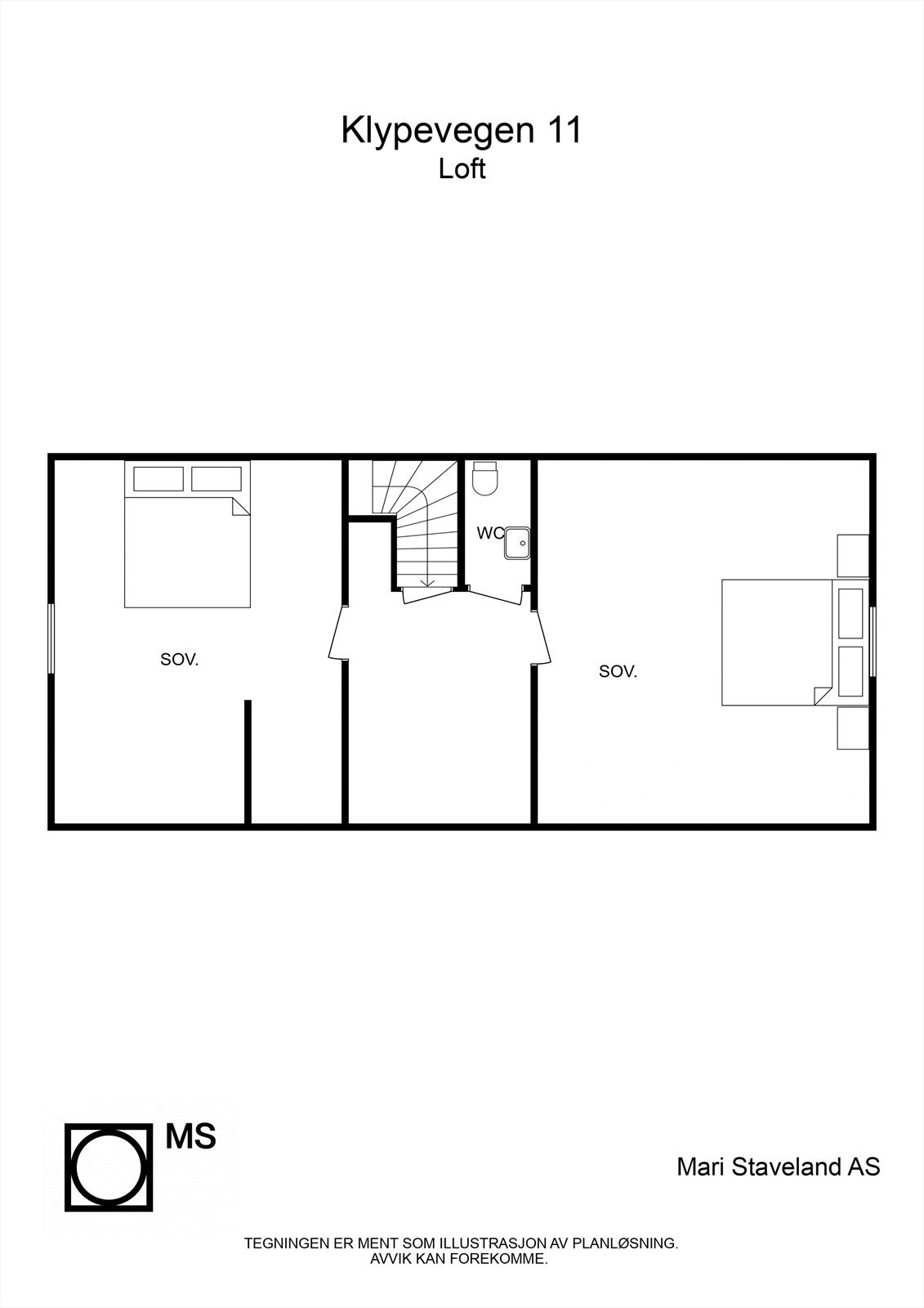 Plantegning loftsetasje Galleribilde