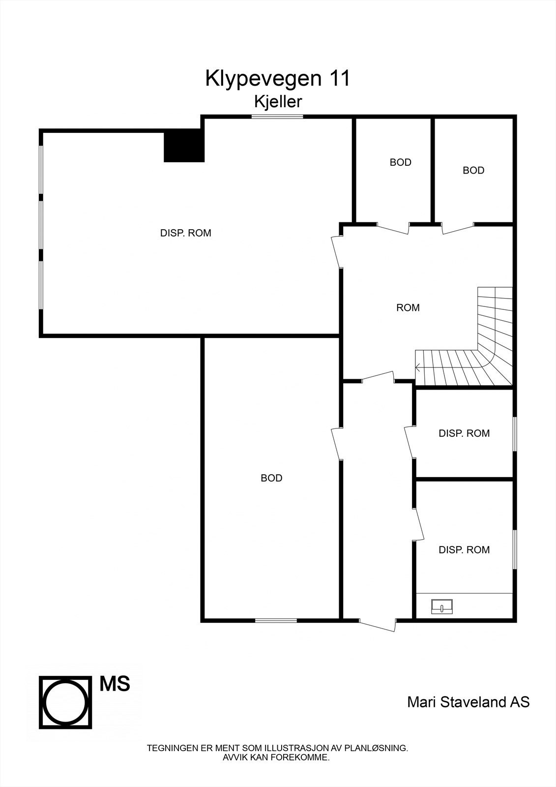 Plantegning kjellerplan Galleribilde