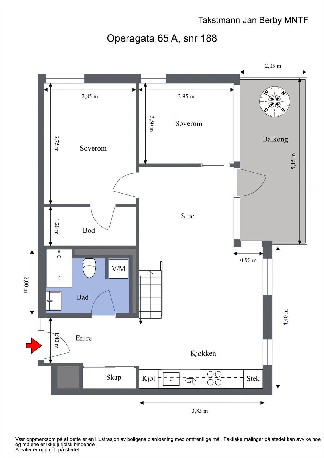 Plantegning. I tillegg medfølger en bod i kjelleren. Galleribilde