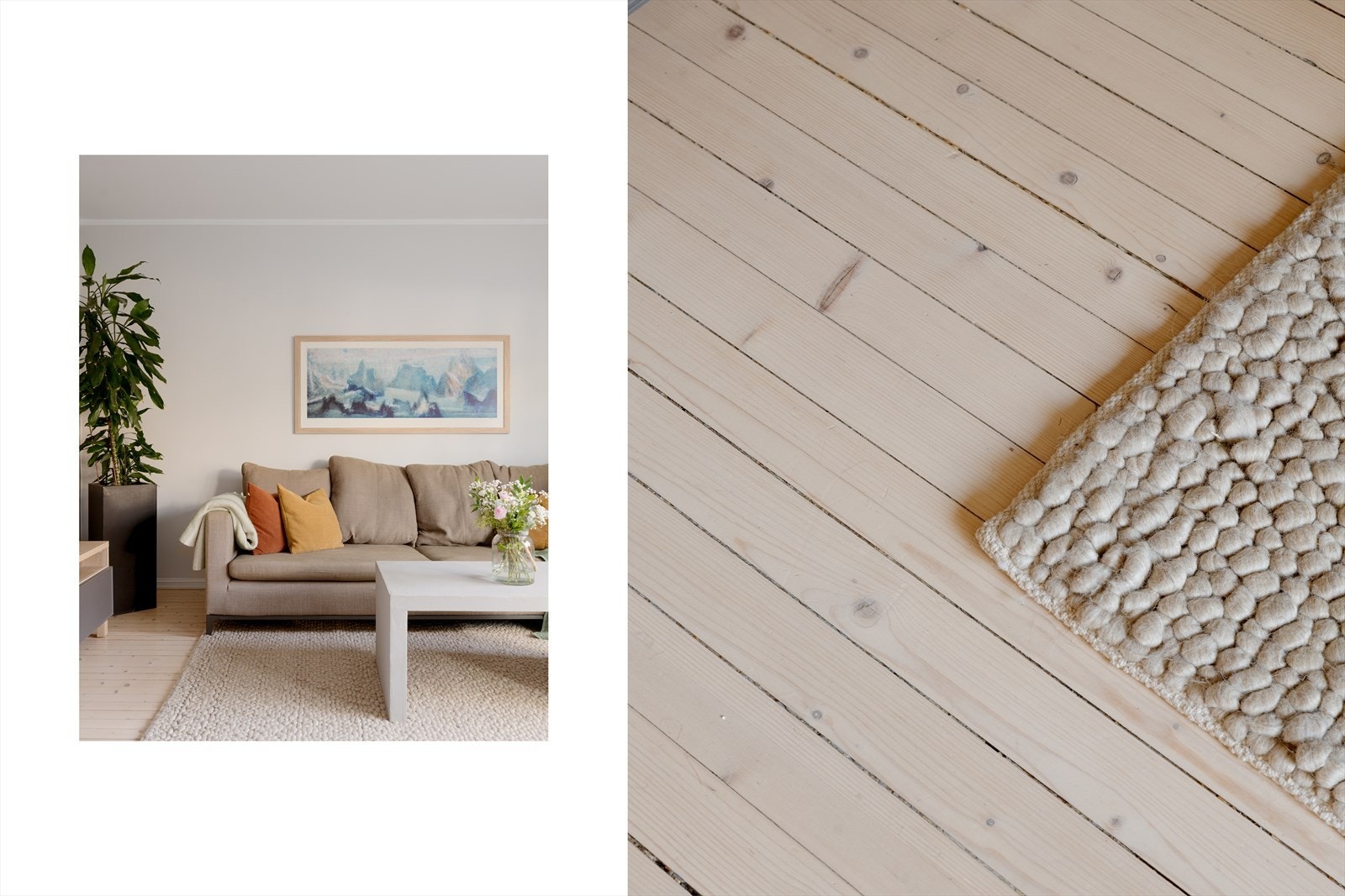 Boligen har en god standard med lyse fine originale tregulv (slipt og lakkert i 2019) og glatte malte overflater, kombinert med original teglstein som gir en lun atmosfære. Galleribilde